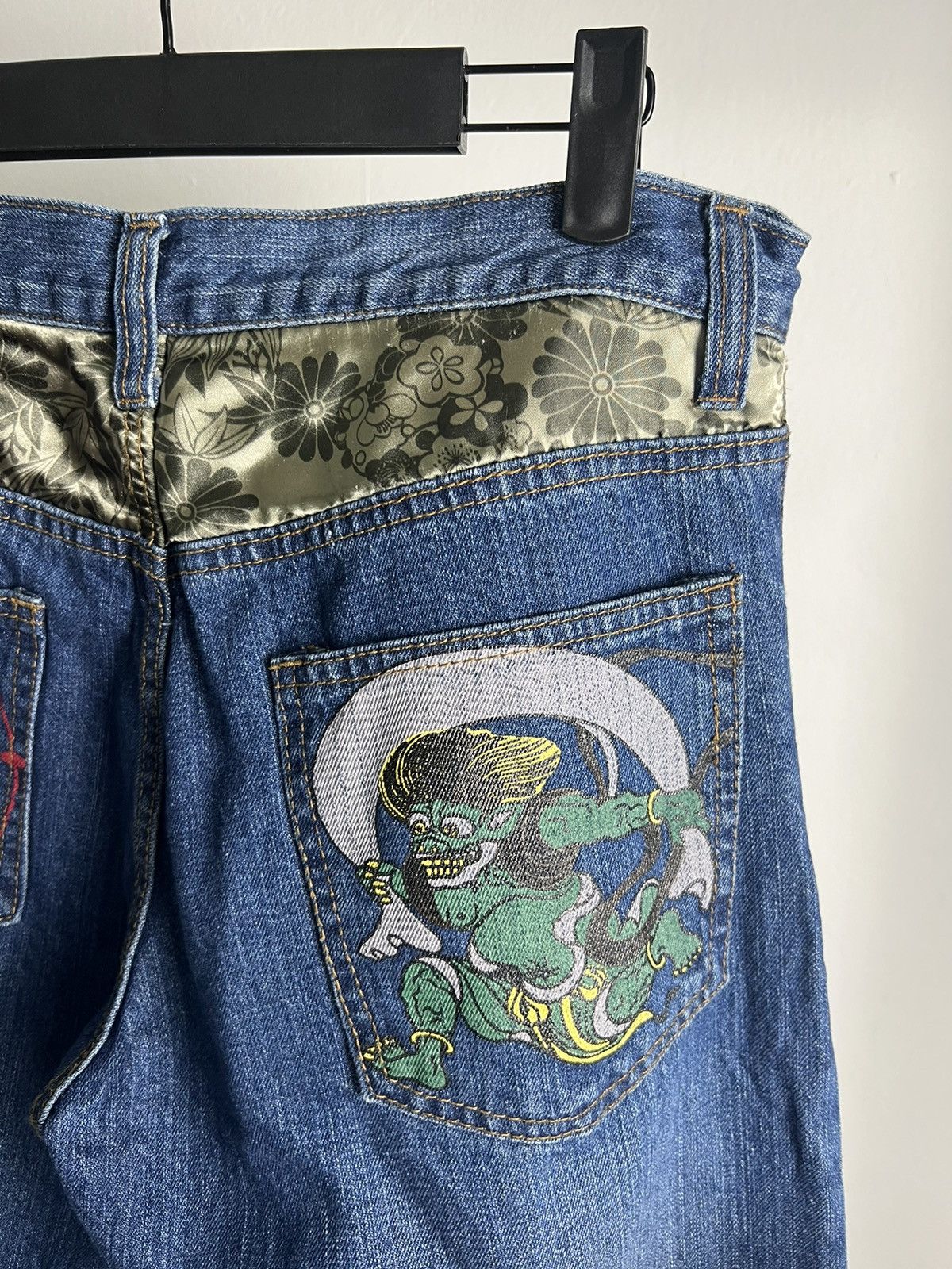 Kamakura × Vintage Vintage Kamakura Green/Red Devil Pockets Denim Size US 32 / EU 48 - 3 Thumbnail