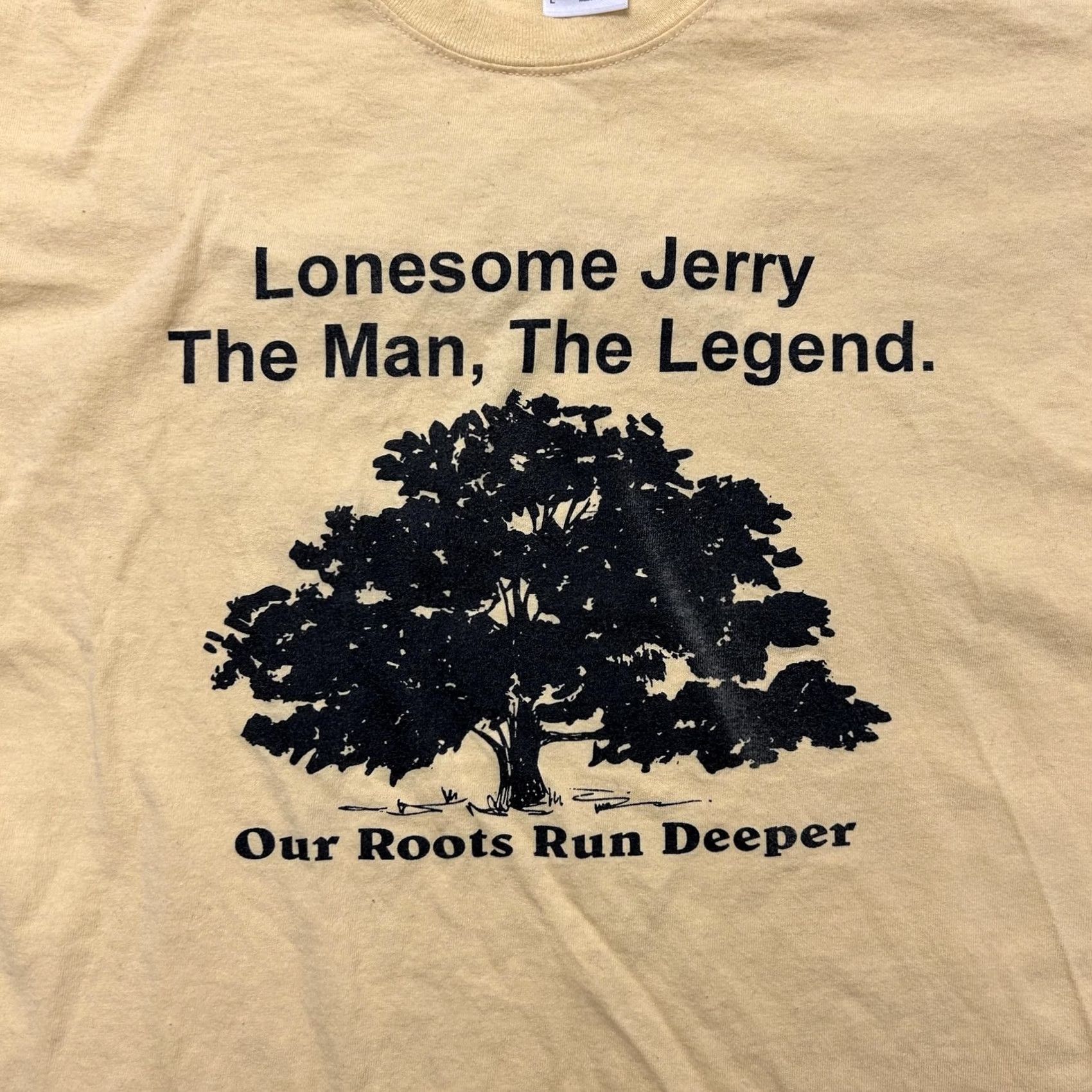 Gildan Lonesome Jerry Shirt Mens Large Yellow Tree Roots Graphic Tee T-Shirt Gildan Size US L / EU 52-54 / 3 - 3 Thumbnail