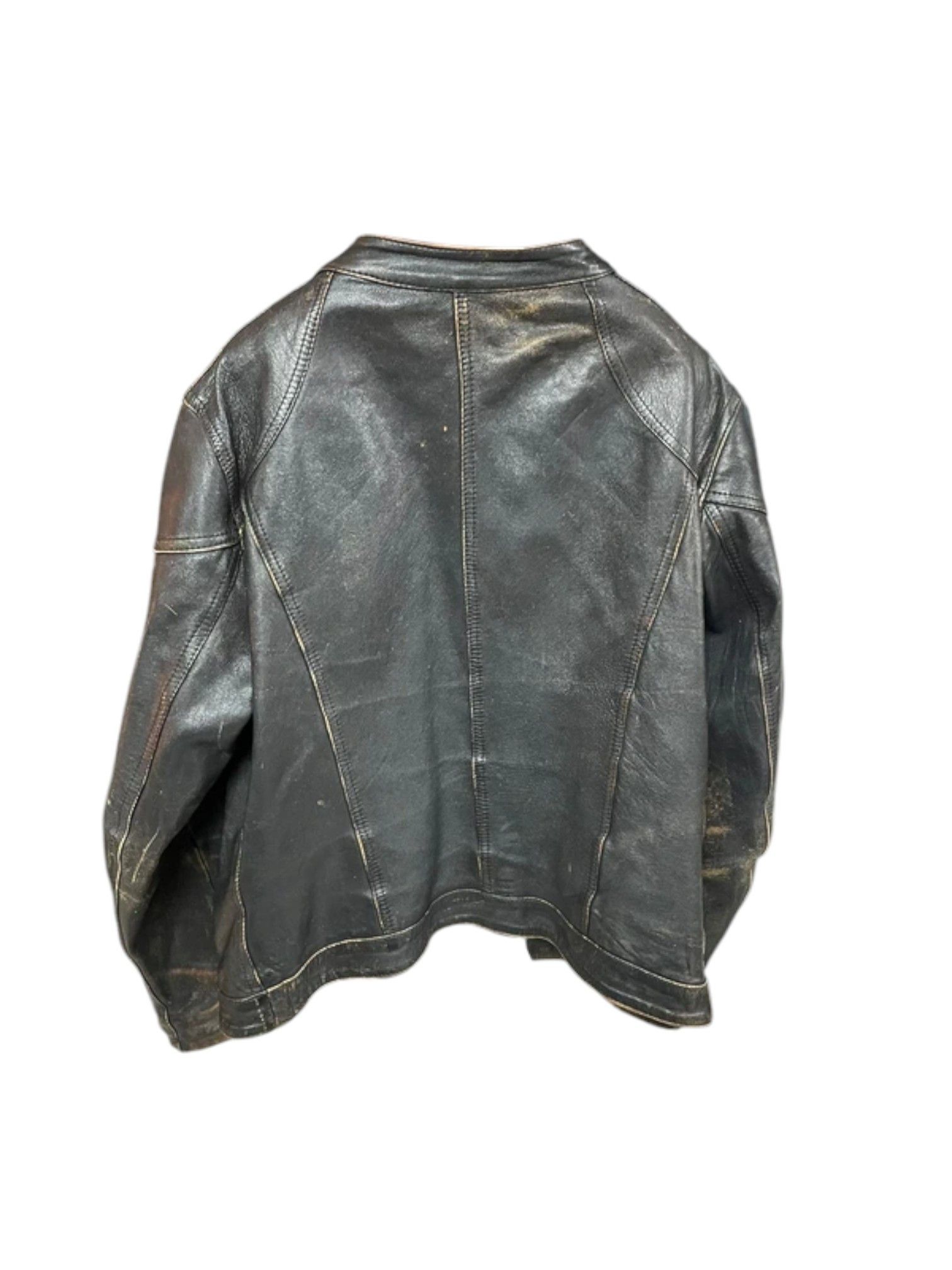 Dsquared2 Dsquared2 Distressed Leather Jacket – Snap Front – IT 44 Size US S / EU 44-46 / 1 - 2 Thumbnail