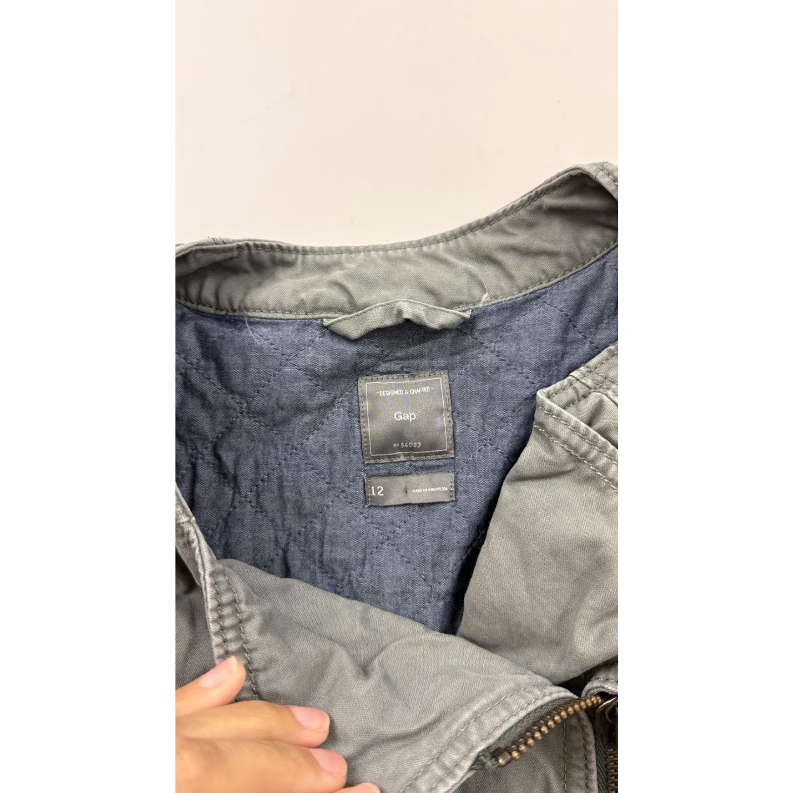 Gap Gap Moto Jacket Womens 12 Gray Cropped Asym Zip Quilted Zipper Pockets Short Jacket Womens Clothing Size XL / US 12-14 / IT 48-50 - 5 Thumbnail