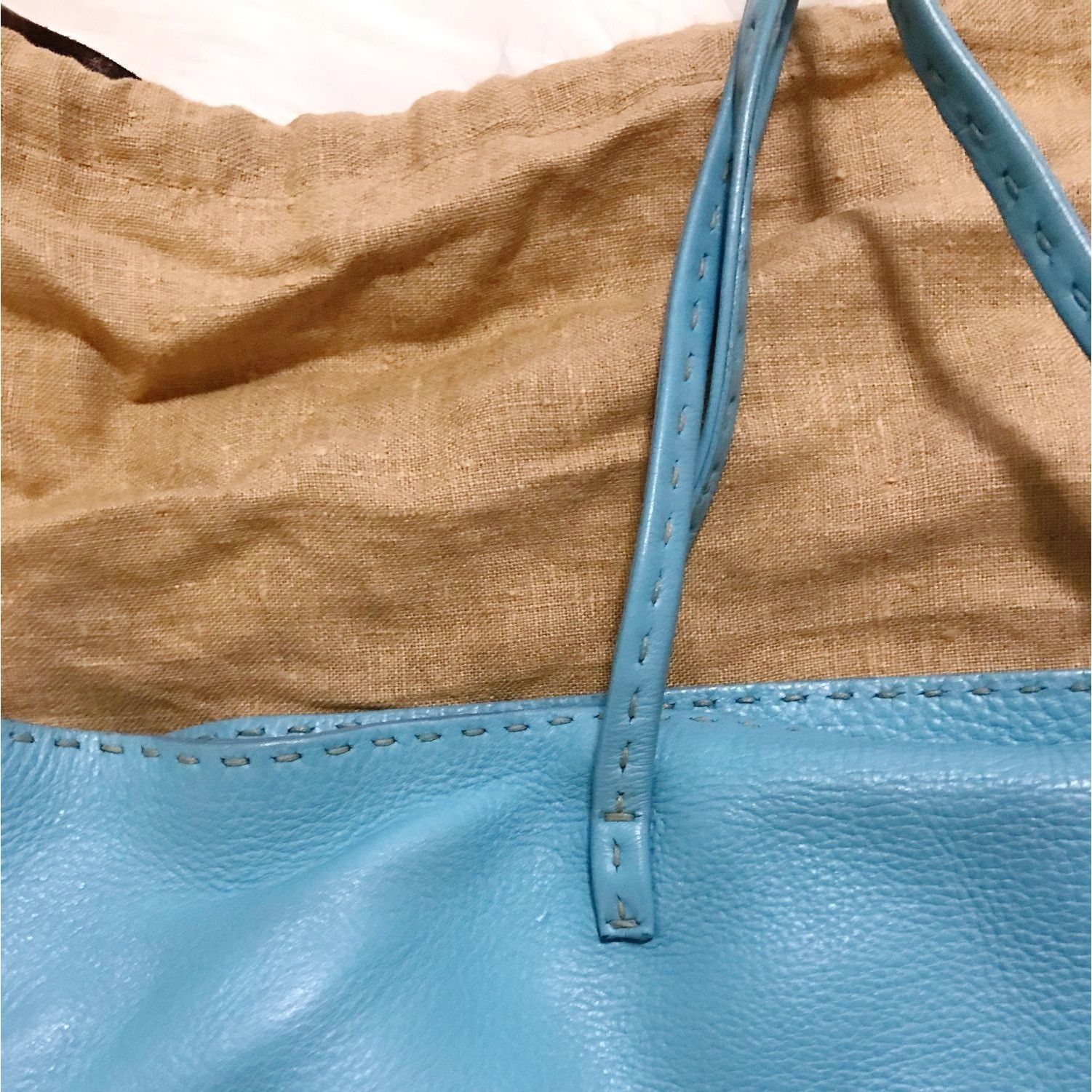 Fendi Fendi Selleria Blue Leather Tote Handcrafted Roll Bag Italy Size ONE SIZE - 9 Thumbnail