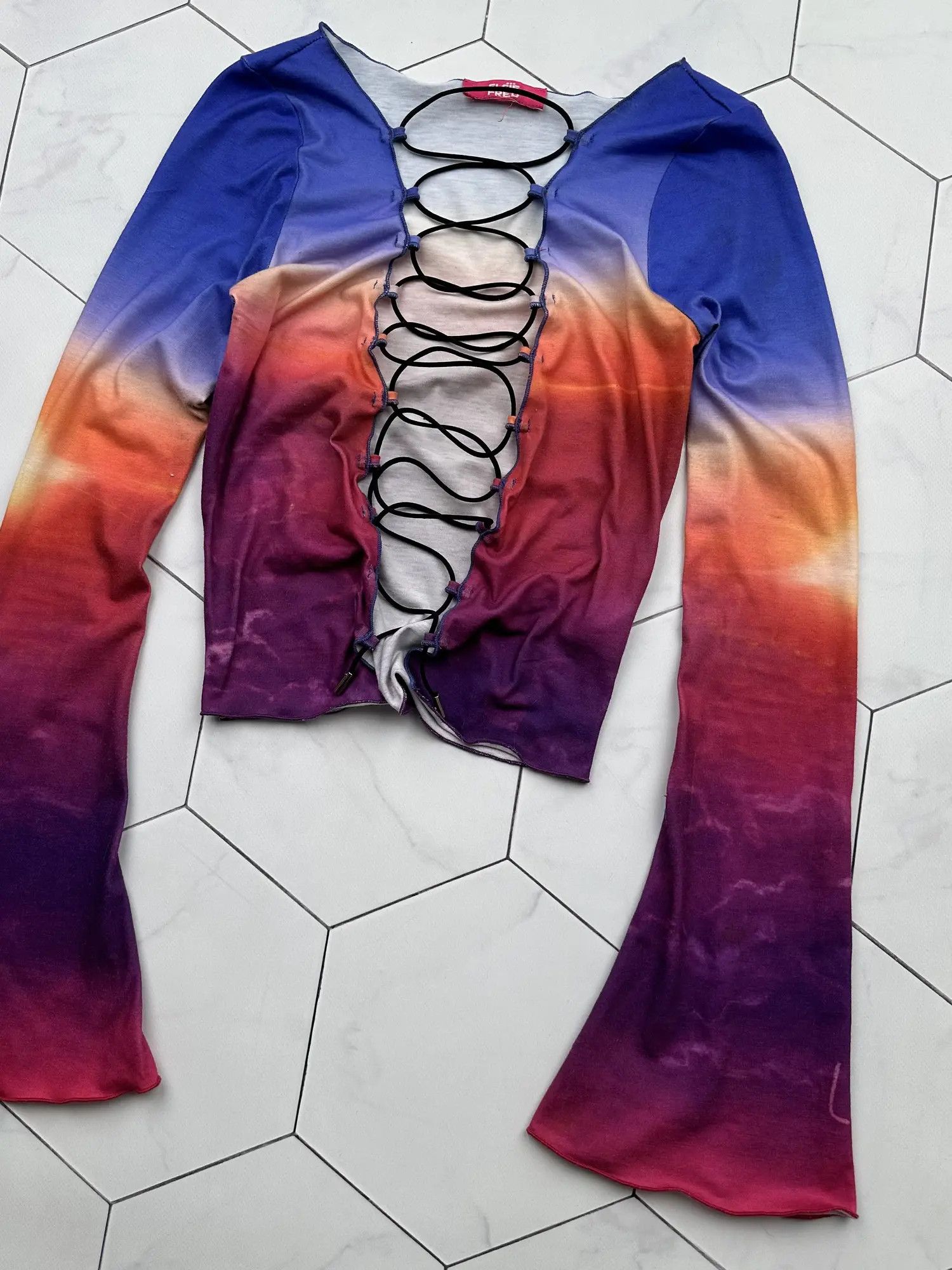Japanese Brand Vintage Printed Bondage Blouse (B413)E2D15 Size XS / US 0-2 / IT 36-38 - 3 Thumbnail