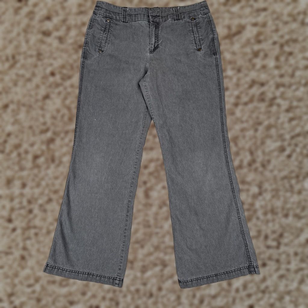 Vintage Khakis Womens Jeans 12 Gray Bootcut Wide Leg Mid Rise Cotton Blend 32x30 Khakis & Co Regular Size 34" / US 12 / IT 48 - 1 Thumbnail