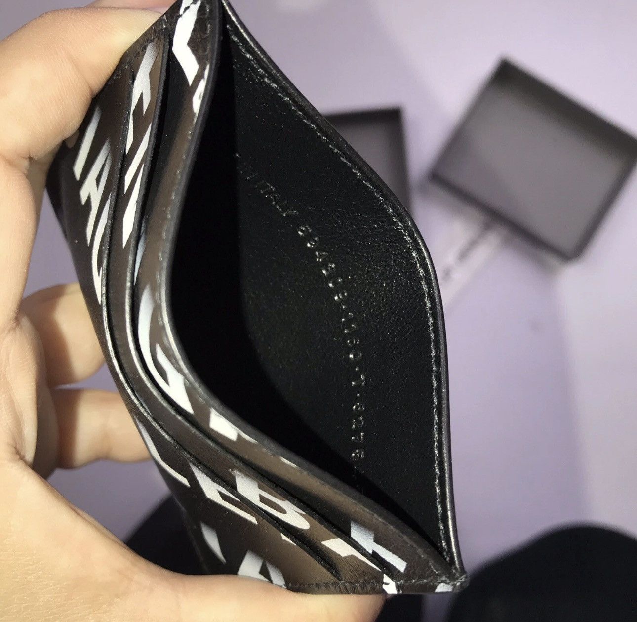 Balenciaga Black Gradient Logo Card Holder Size ONE SIZE - 5 Thumbnail