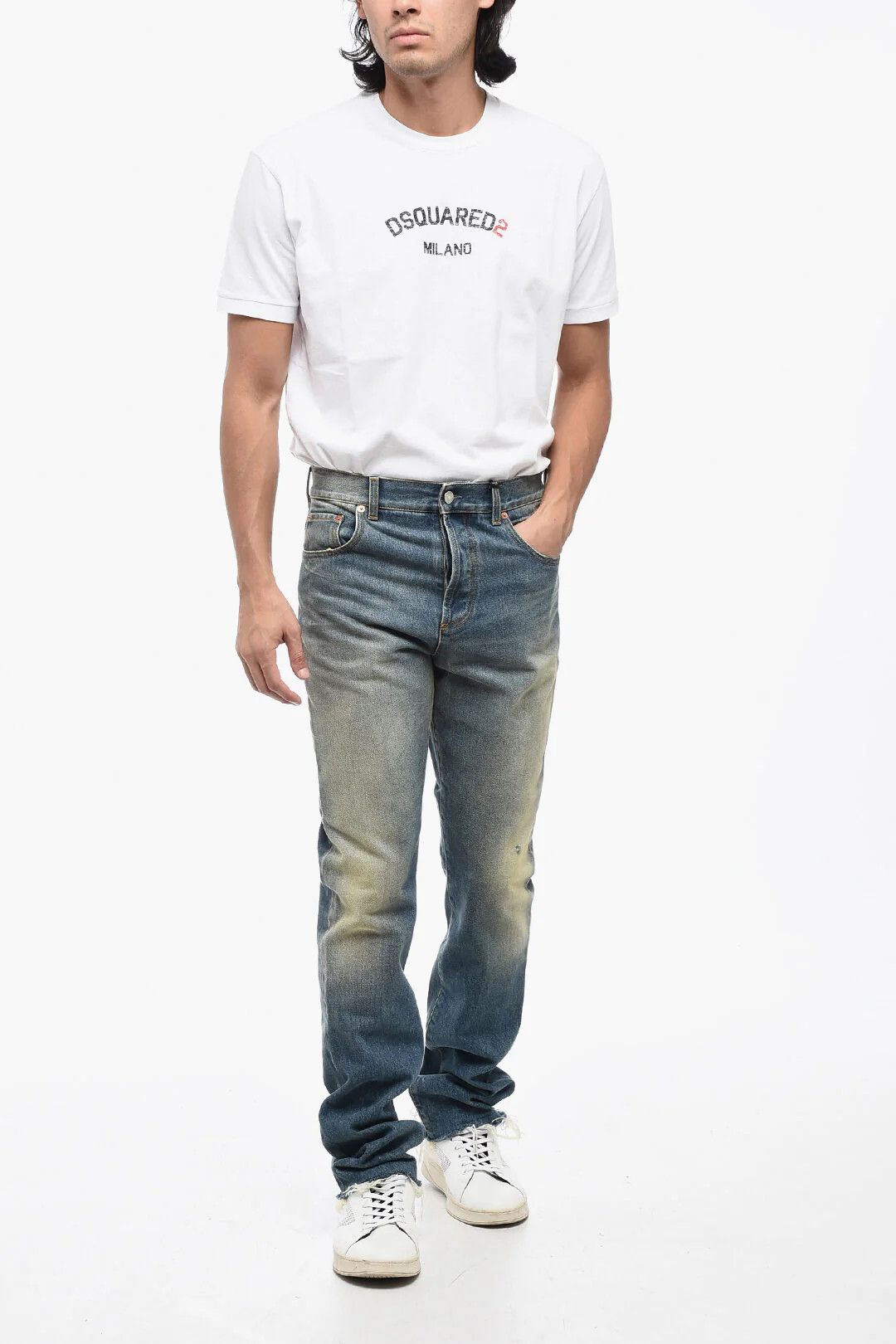 Gucci og1mm0426 Vintage Wash Skinny-Fit Jeans in Light Blue Size US 29 - 4 Thumbnail