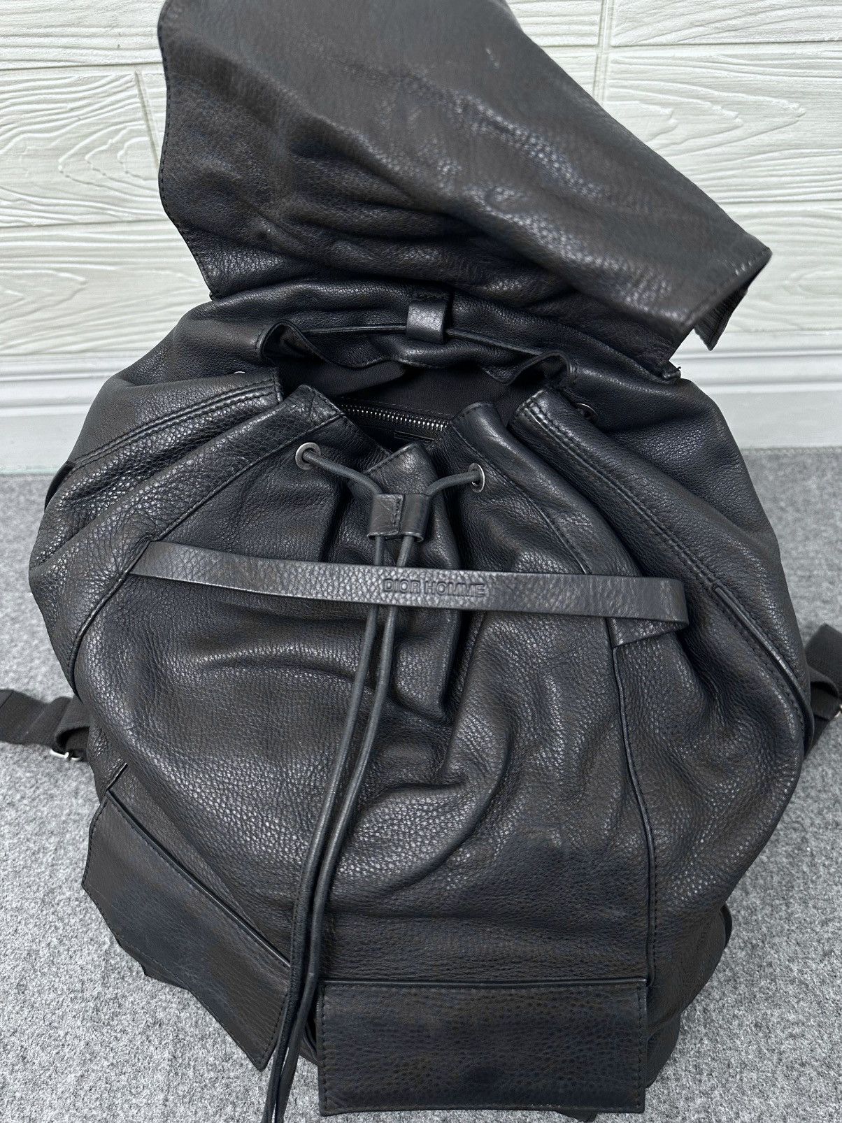 Dior × Kris Van Assche Dior Homme - Kris Van Assche - Leather Drawstring Back Pack Size ONE SIZE - 7 Thumbnail