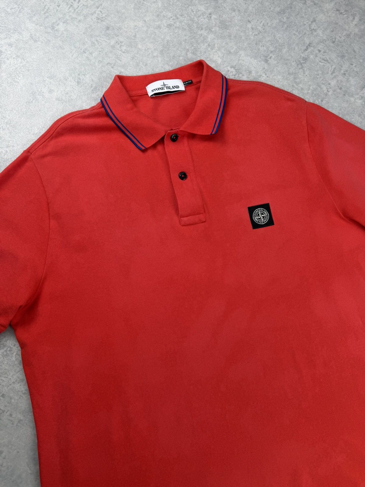 Stone Island Stone Island Slim Fit Polo Red Custom Bleach Wash 3XL Size US XXL / EU 58 / 5 - 4 Thumbnail