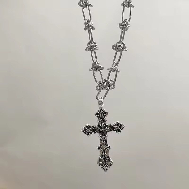 Jewelry CROSS Linked Chain Punk Gothic Necklace Size ONE SIZE - 2 Thumbnail