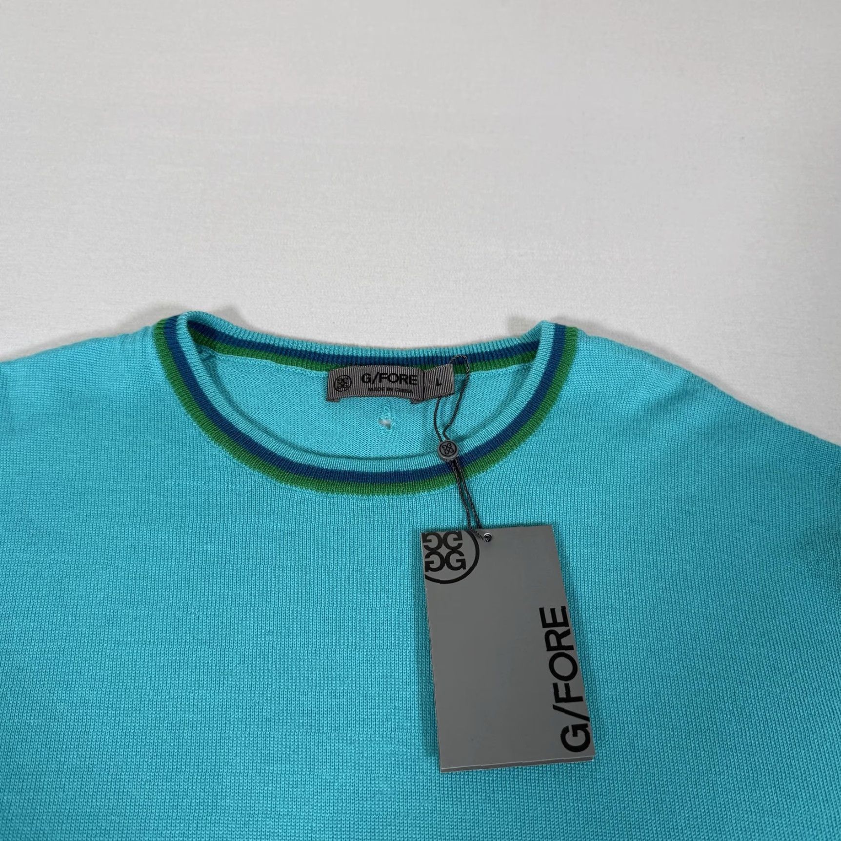 G/FORE G/FORE Men's Golf Sweater Large Blue Wool Crewneck Pullover Stretch Classic Size US L / EU 52-54 / 3 - 3 Thumbnail