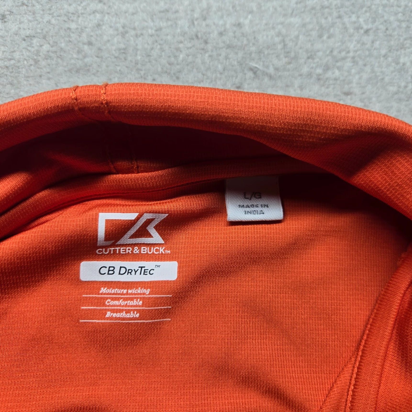 Cutter & Buck Cutter Buck Polo Shirt Solid Orange Golf Dry Tec Adult Men's L Orange Polo Shirt Golf Size US L / EU 52-54 / 3 - 3 Thumbnail