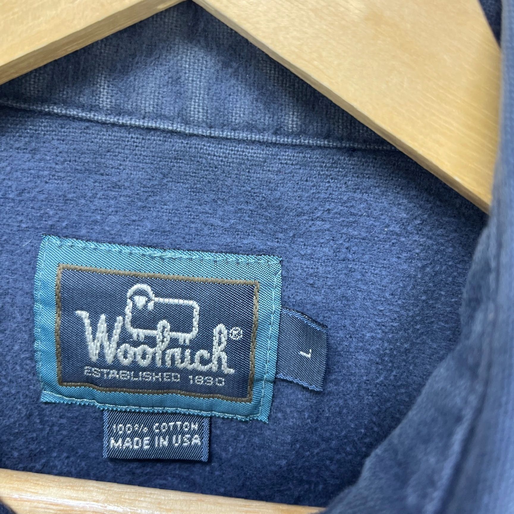 Vintage VINTAGE Woolrich Shirt 90s Button-Up Long Sleeve Blue M Adults Mens Large Size US M / EU 48-50 / 2 - 4 Thumbnail