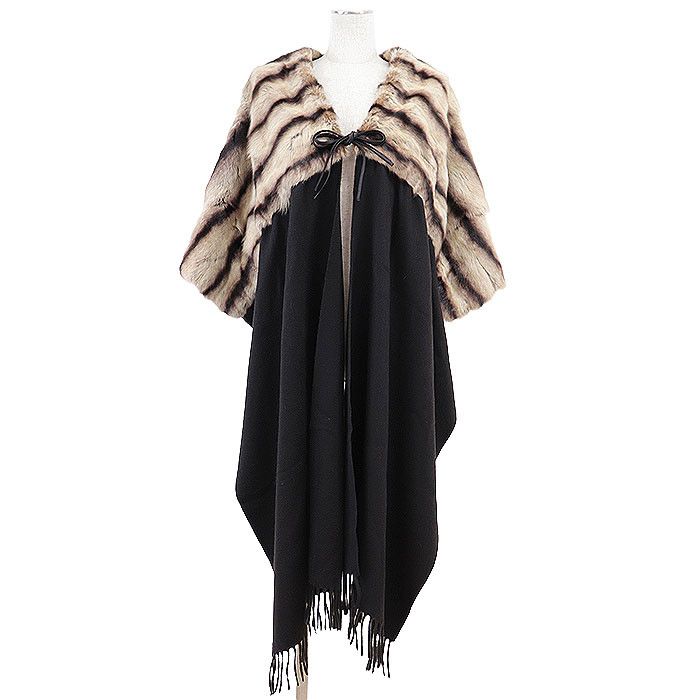 Fendi Fendi Fendi Candy Orilag Fur Cashmere Stole Natural Material Scarf DUTY FREE for USA Size ONE SIZE - 1 Thumbnail