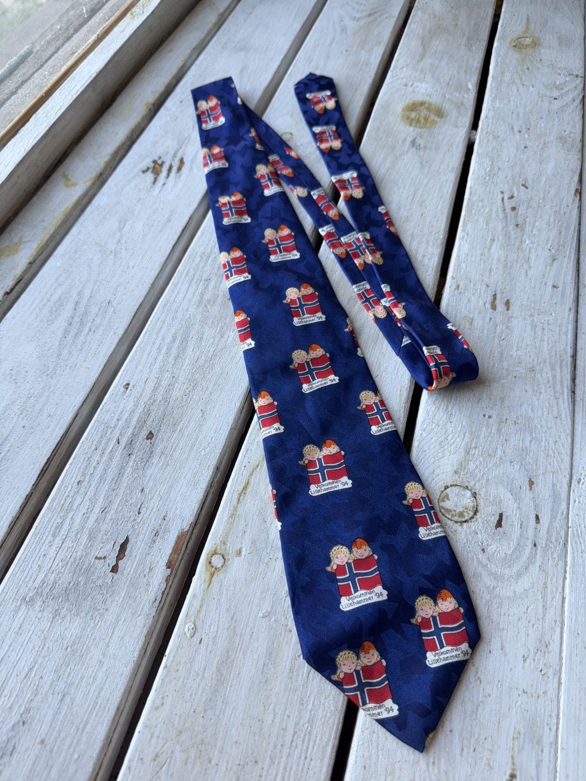 UEFA × Vintage Vintage 1994 Lillehammer Winter Olympics Tie Norway Flag Size ONE SIZE - 1 Thumbnail