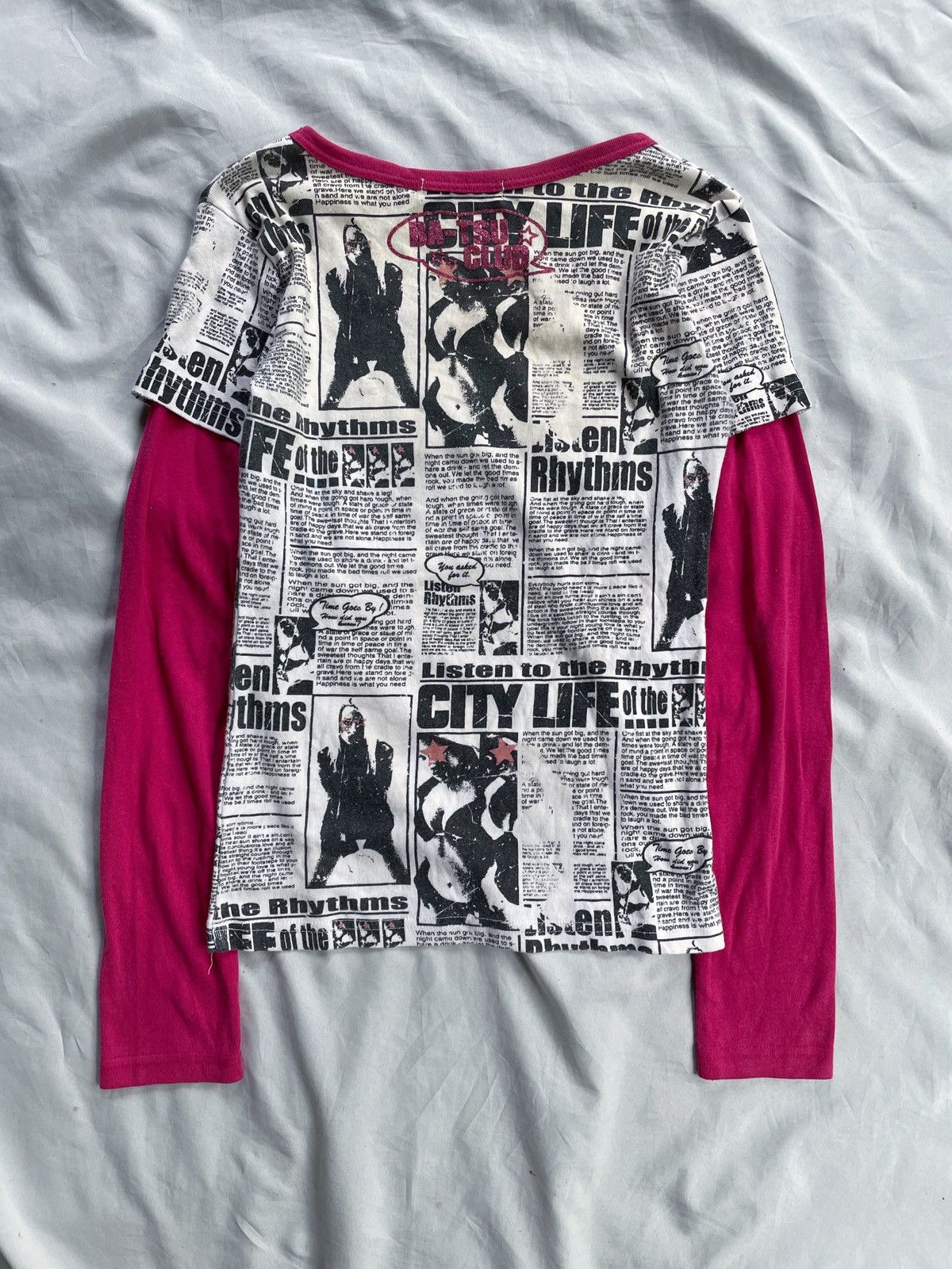 Japanese Brand BATSU CLUB ALL OVER DOUBLE LAYER LONG SLEEVE Size US XS / EU 42 / 0 - 2 Thumbnail