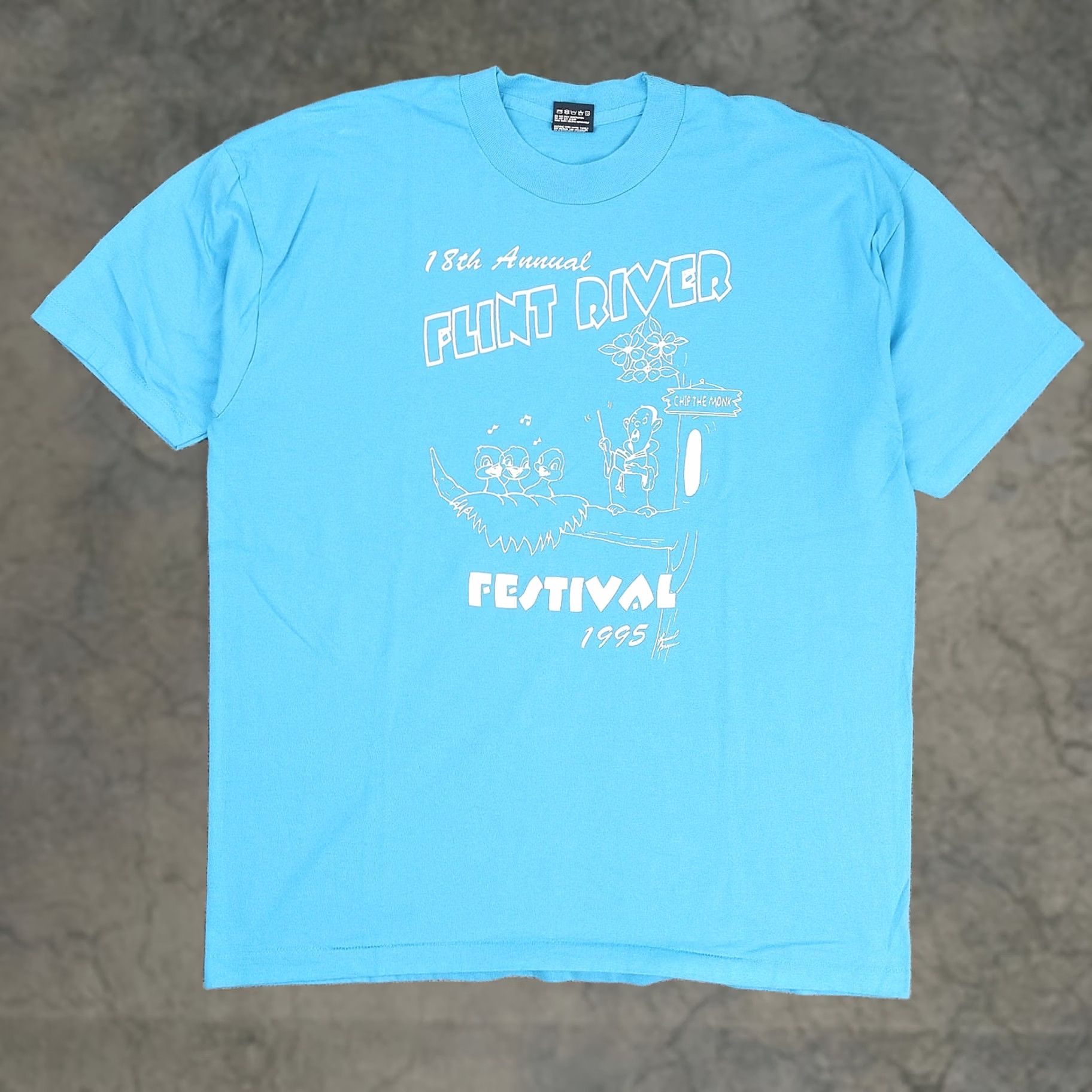 Vintage VTG Flint River Festival Florida USA Made in USA XL Blue Short Sleeve T-Shirt Men Size US XL / EU 56 / 4 - 1 Thumbnail