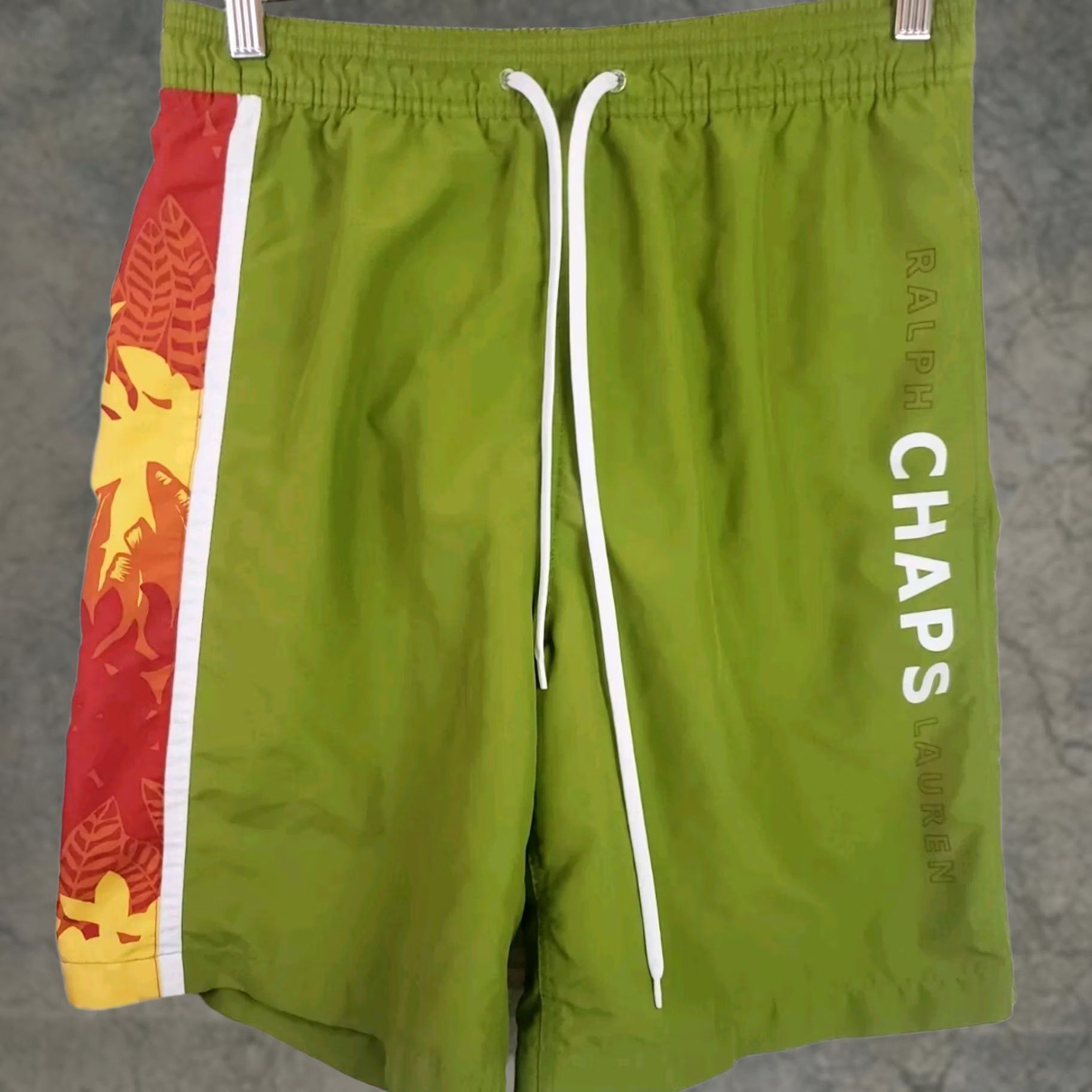 Ralph Lauren Chaps Ralph Lauren Men's M Green Floral Swimming Trunks Drawstring 9" Inseam Size ONE SIZE - 1 Thumbnail