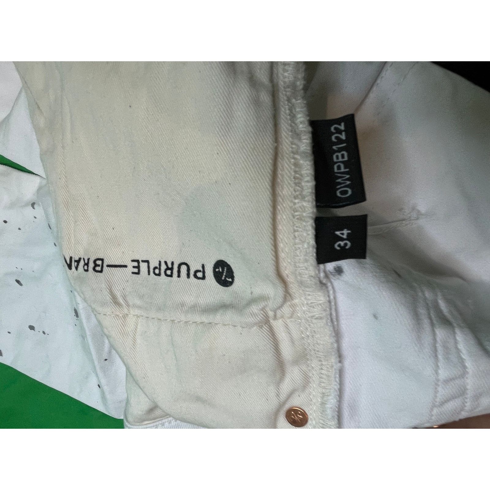 Purple Brand Purple Black Splatter White Jeans Size US 34 / EU 50 - 5 Thumbnail