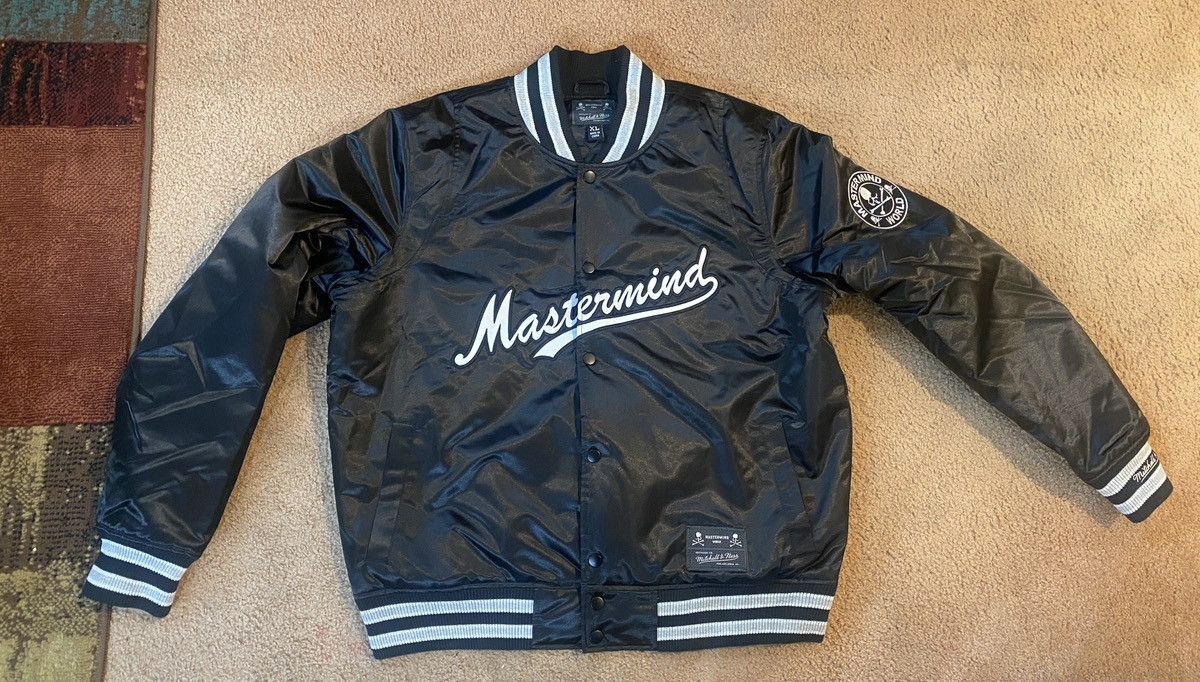 Mastermind Japan Mastermind Mitchell Ness Satin Black Jacket XL Size US XL / EU 56 / 4 - 3 Thumbnail
