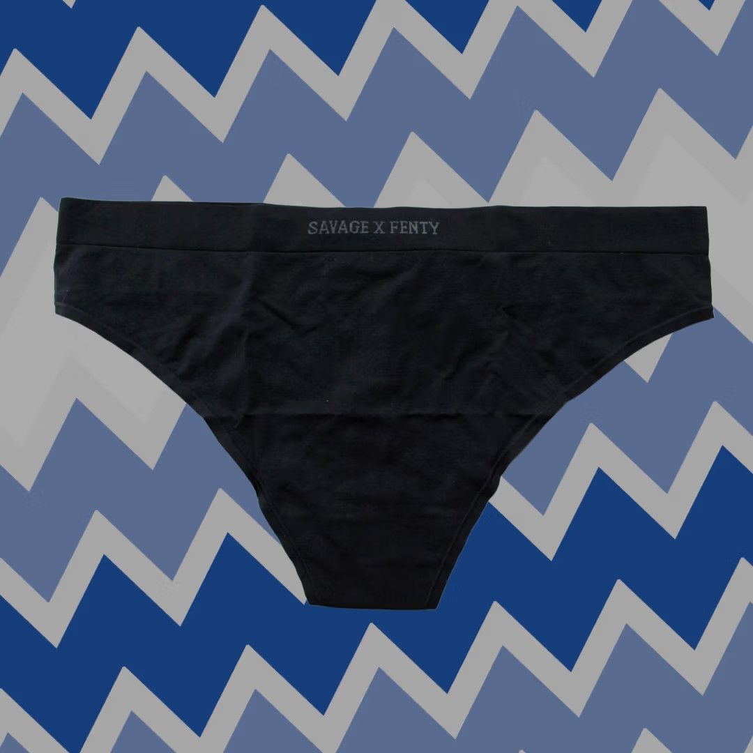 Vintage Savage X Fenty Women's High-Waist Thong Panty BL1 Black Caviar US: 18-20 NWT Size 40" / US 18 - 1 Thumbnail