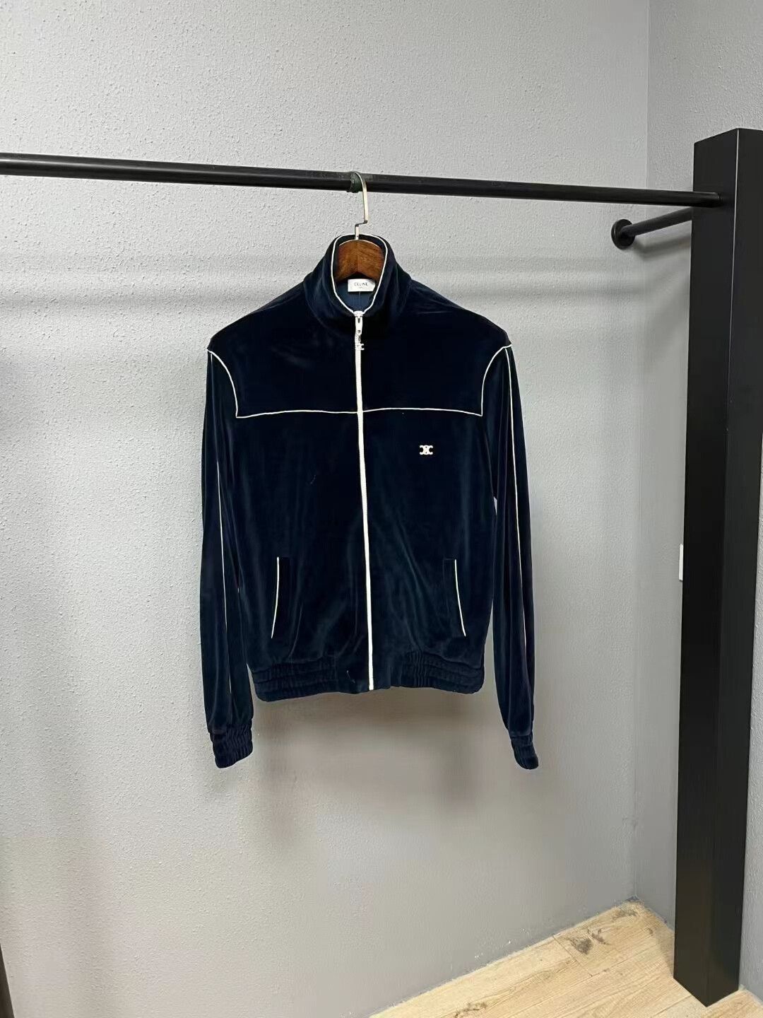 Celine blue velvet jacket by Celine Size S / US 4 / IT 40 - 1 Thumbnail