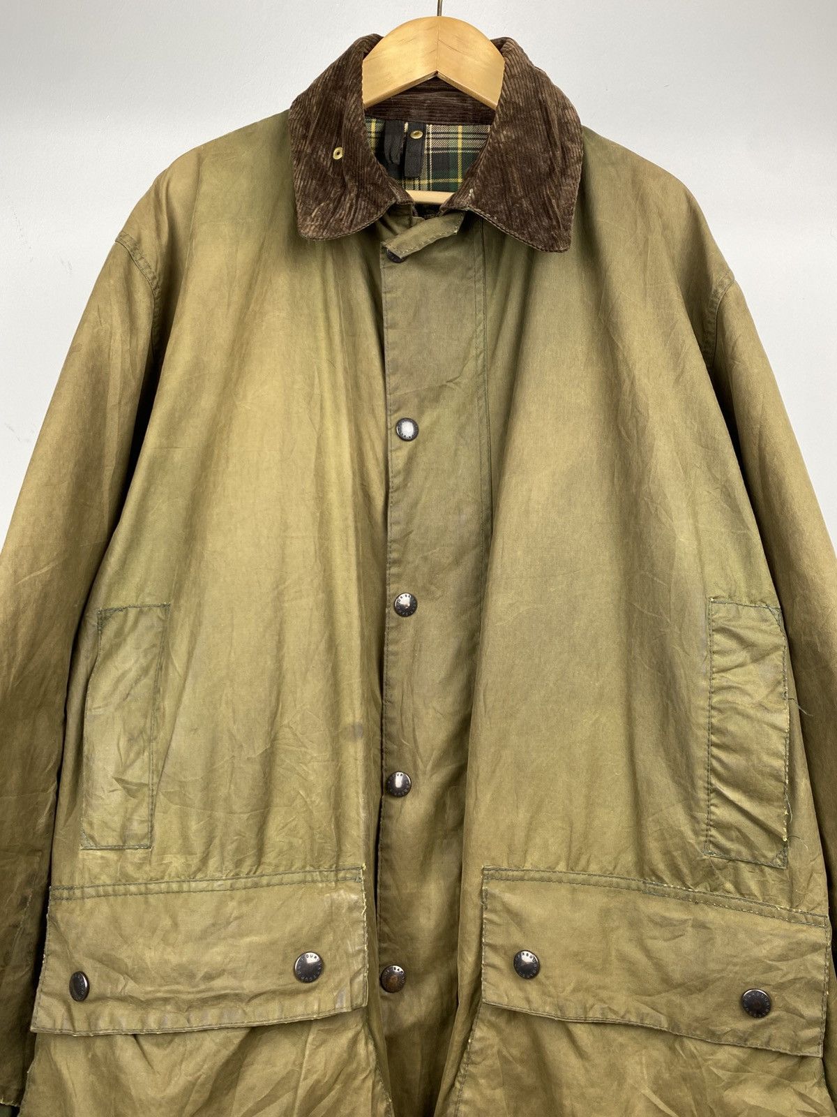 Barbour Vintage Sunfaded Barbour Border Waxed Jacket Made in England Size US XL / EU 56 / 4 - 2 Thumbnail