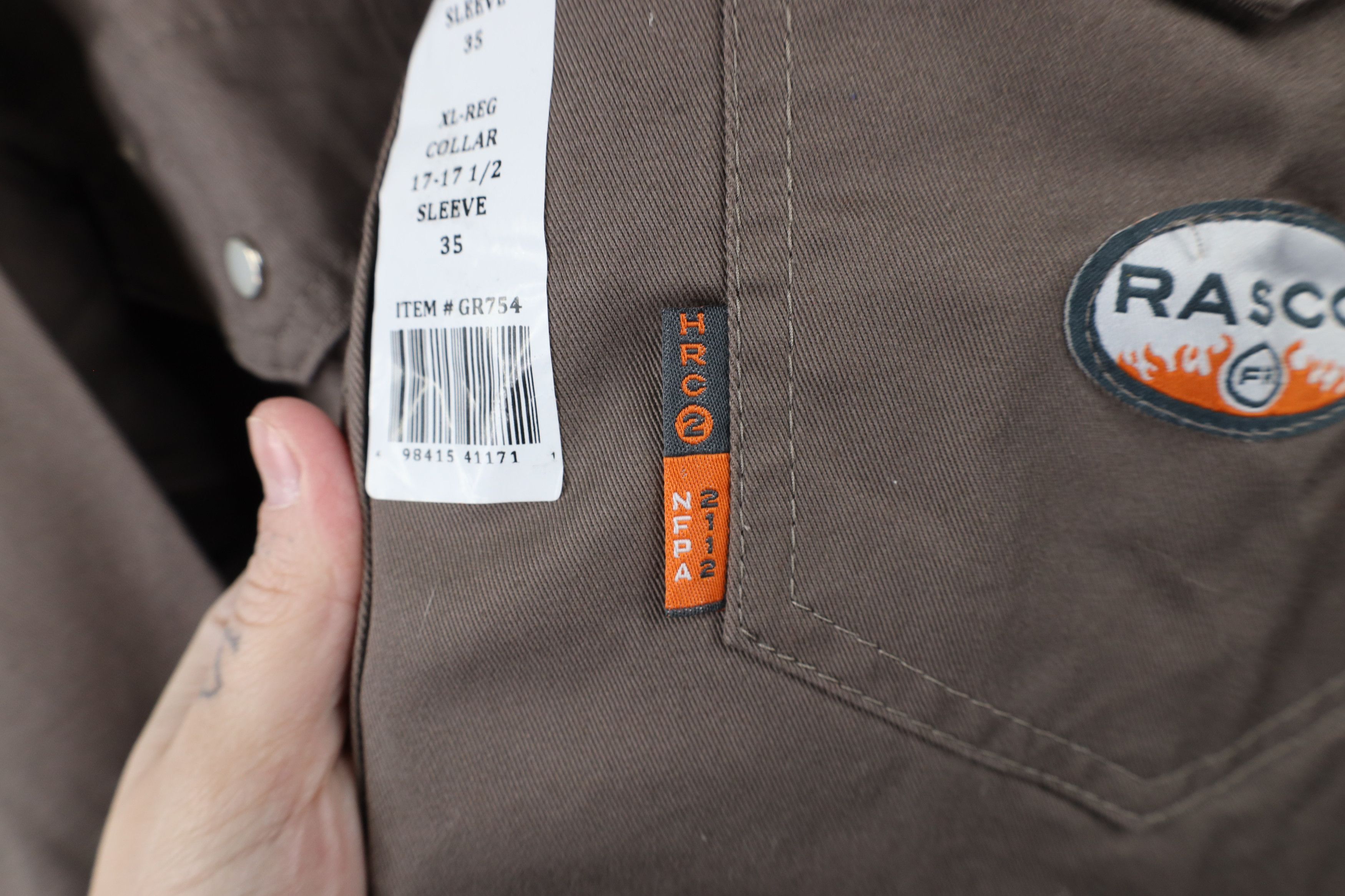 Vintage New Rasco FR Resistant 7.5 oz Western Snap Button Shirt Gray Size US XL / EU 56 / 4 - 5 Thumbnail