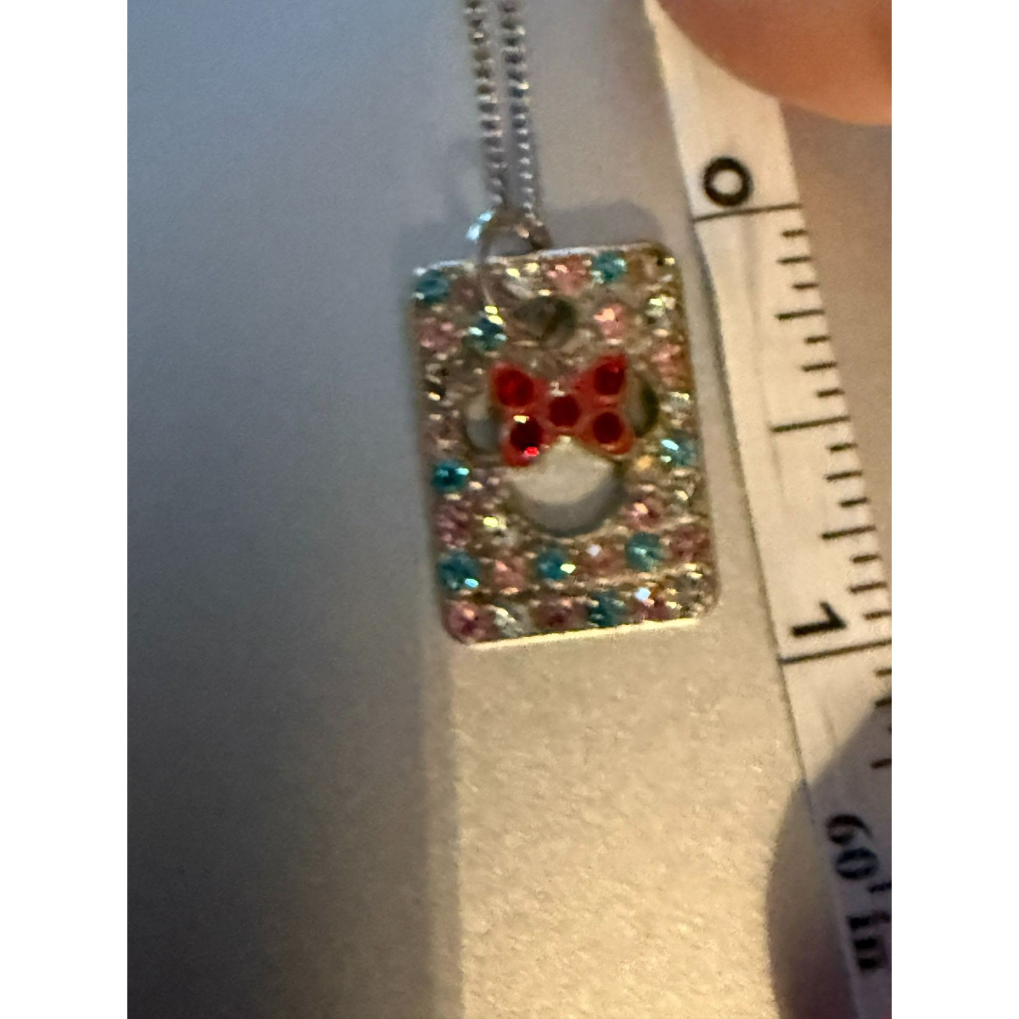 Disney Disney Minnie Mouse Pendant Necklace With Rhinestone Accents Size ONE SIZE - 5 Thumbnail