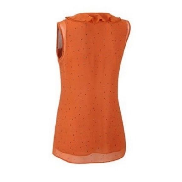 Other CAbi S Orange Sheer Sleeveless Ruffle Top Shirt SPRINKLE 376 Size S / US 4 / IT 40 - 2 Thumbnail