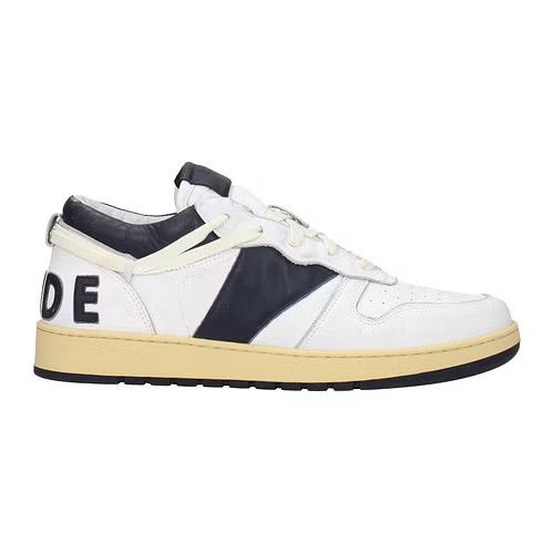 image of Rhude Ob1O1E0424 Low Top Sneakers In White / Blue Navy in White/Blue Navy, Men's (Size 7)