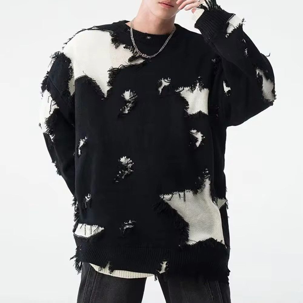Japanese Brand × Vintage Retro hip hop star distressed oversized sweater knitwear Size US XL / EU 56 / 4 - 1 Thumbnail