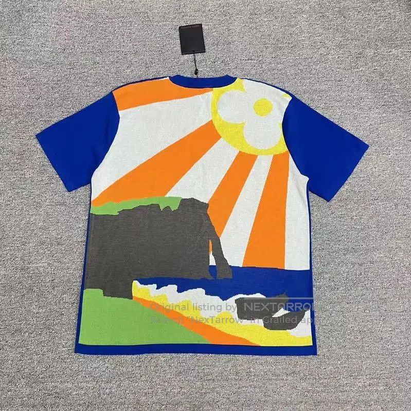 Louis Vuitton Louis Vuitton Blue Cotton Logo T-Shirt . Size US L / EU 52-54 / 3 - 2 Thumbnail