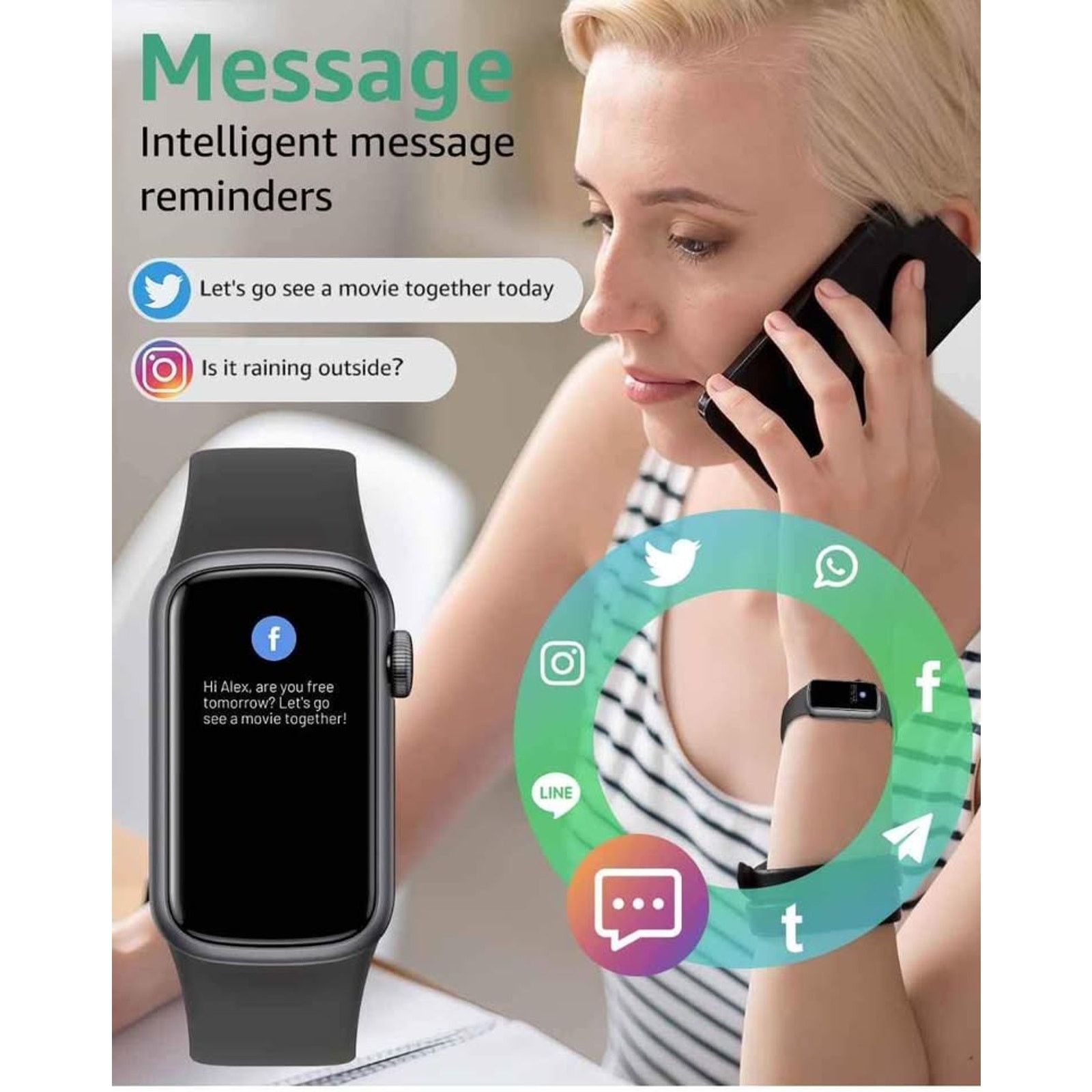 The Unbranded Brand Fitness watch heart rate oxygen & sleeptracker Size 26 - 2 Thumbnail