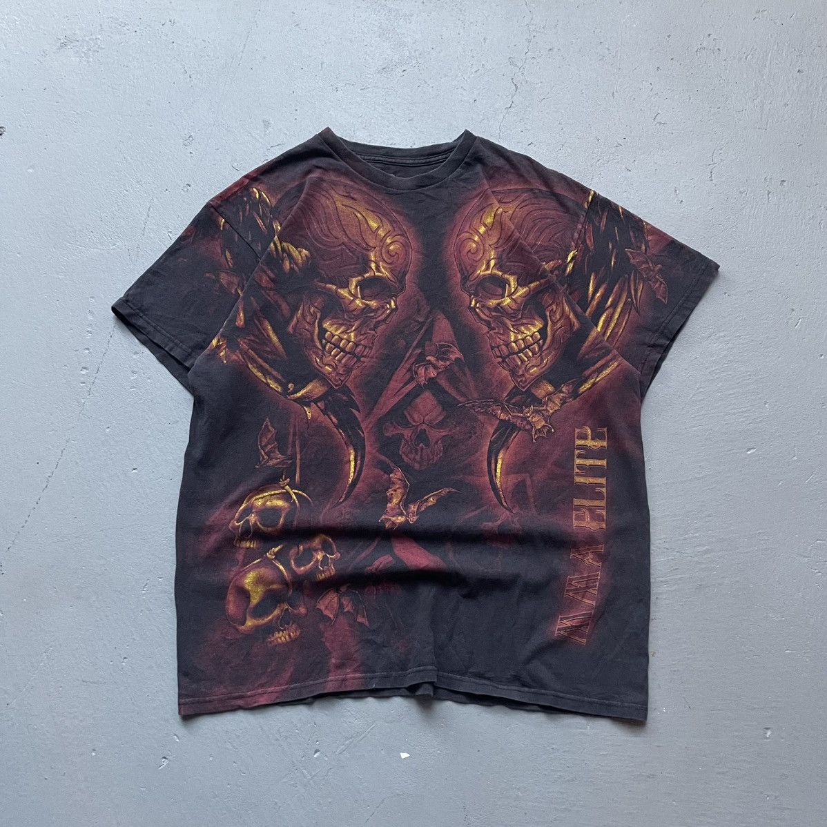 Other Vintage Y2K MMA Elite Black Skull Reaper AOP T-Shirt Size US L / EU 52-54 / 3 - 1 Thumbnail
