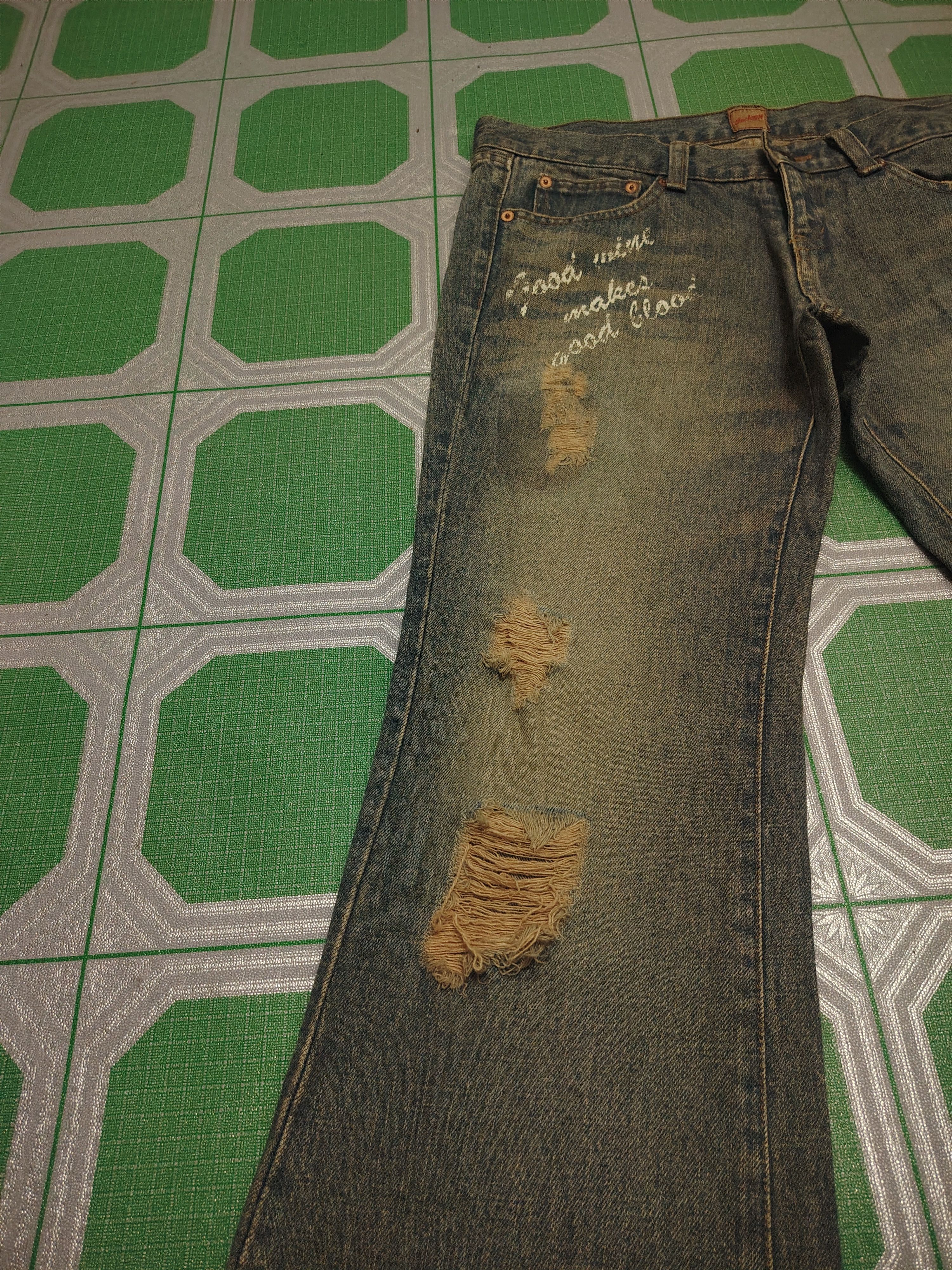 JACKROSE Rare!!! Jackrose distressed jeans bootcut Flared Jeans Size US 33 - 9 Thumbnail