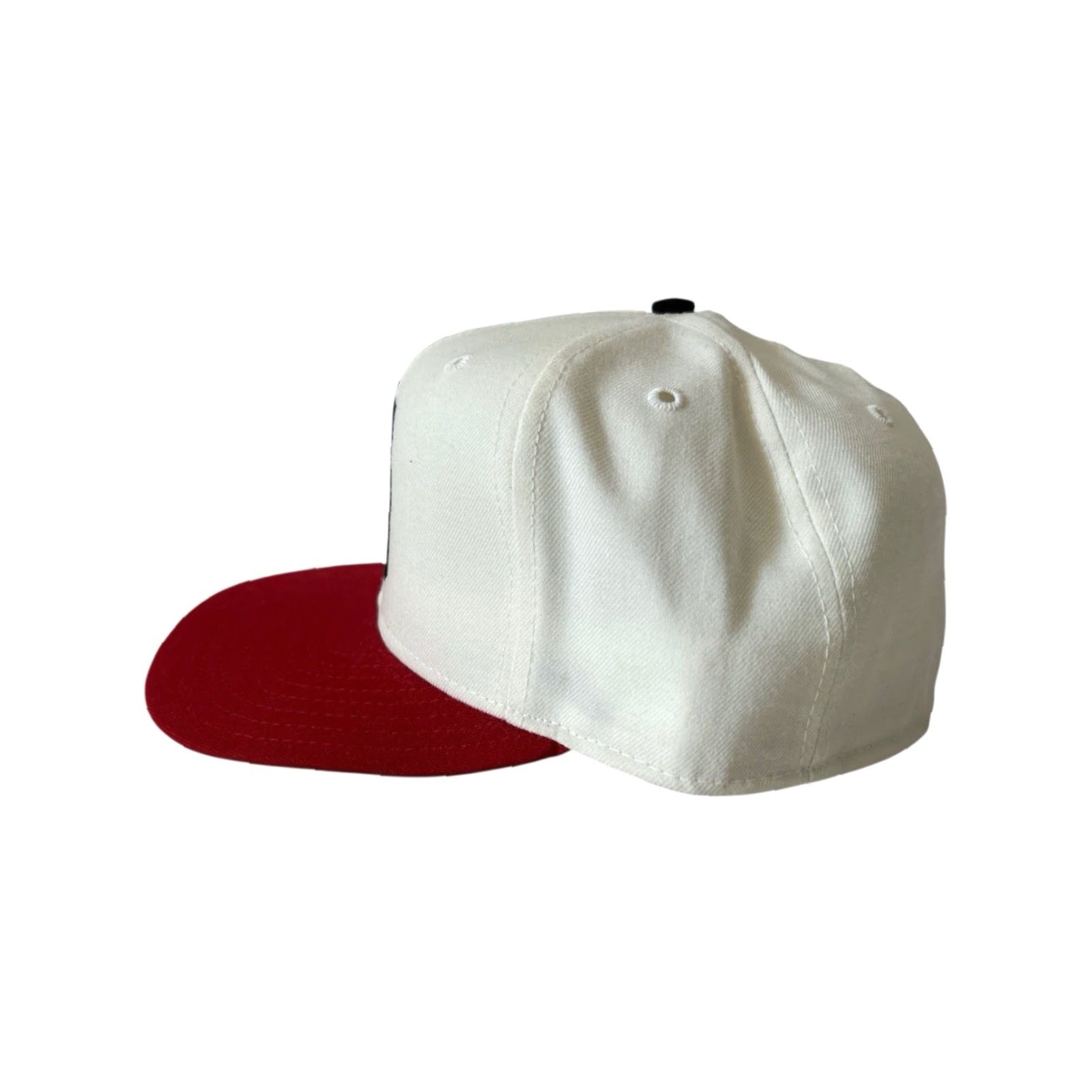 New Era VINTAGE New Era Baseball Cap Wool Ohio Pro Model fitted 7 1/2 NWOT Deadstock USA Mens White Red OH Gothic Embroidered 90s Cap Size ONE SIZE - 4 Thumbnail