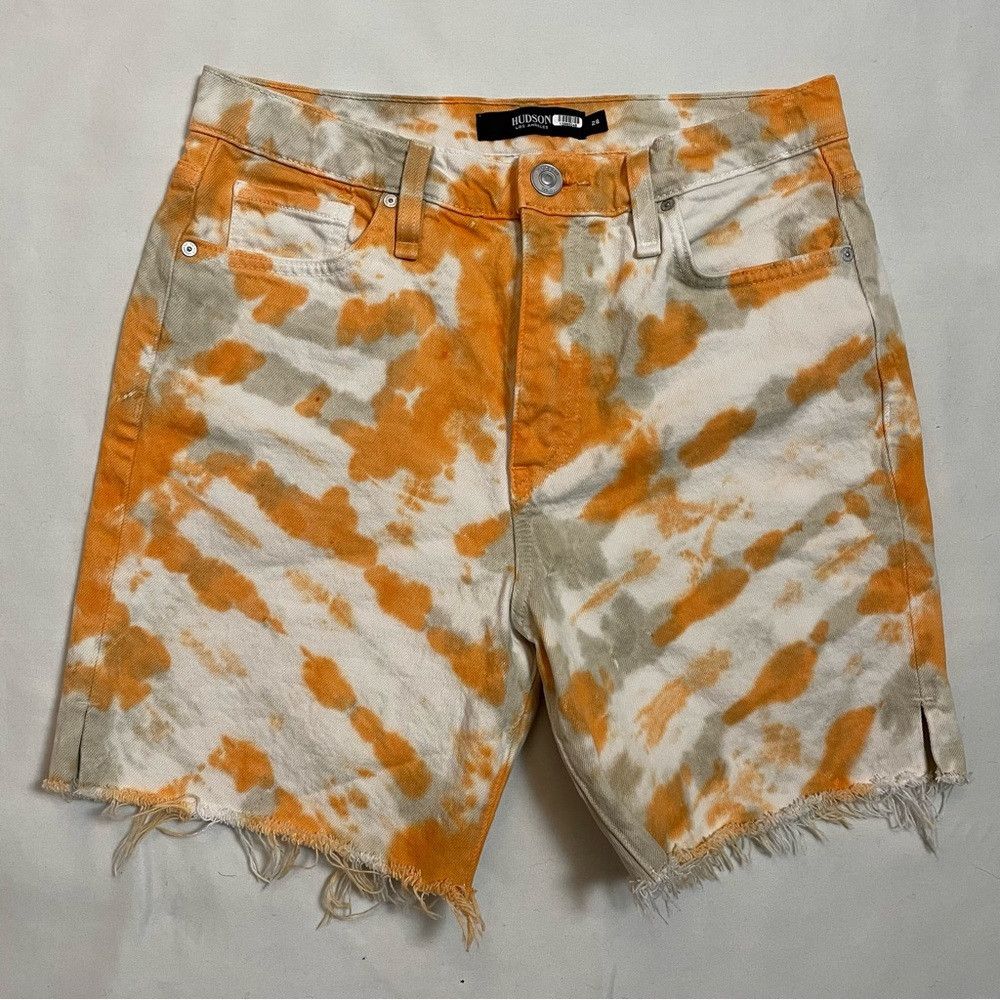 Hudson Hudson Denim Hana Shorts Grey Orange Tie Dye Size 28 Size 28" / US 6 / IT 42 - 4 Thumbnail