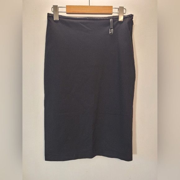Sandro Sandro Vintage Black Pencil Orla Skirt Leather Polywool - 2 Size 26" / US 2 / IT 38 - 3 Thumbnail