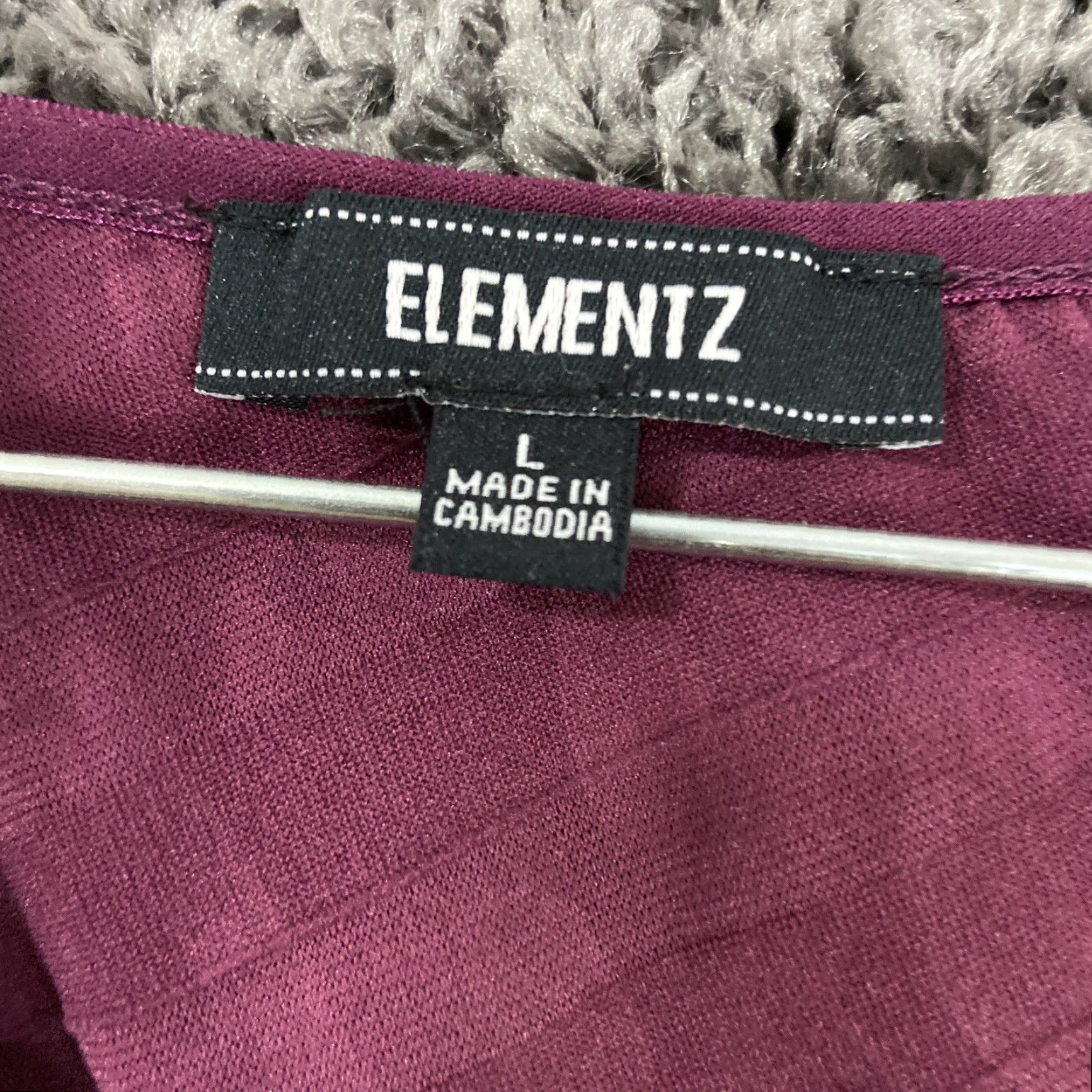 Element ELEMENTZ Blouse Shirt Women L Purple 3/4 Sleeve with Ruffles Ladies Top Size L / US 10 / IT 46 - 5 Thumbnail