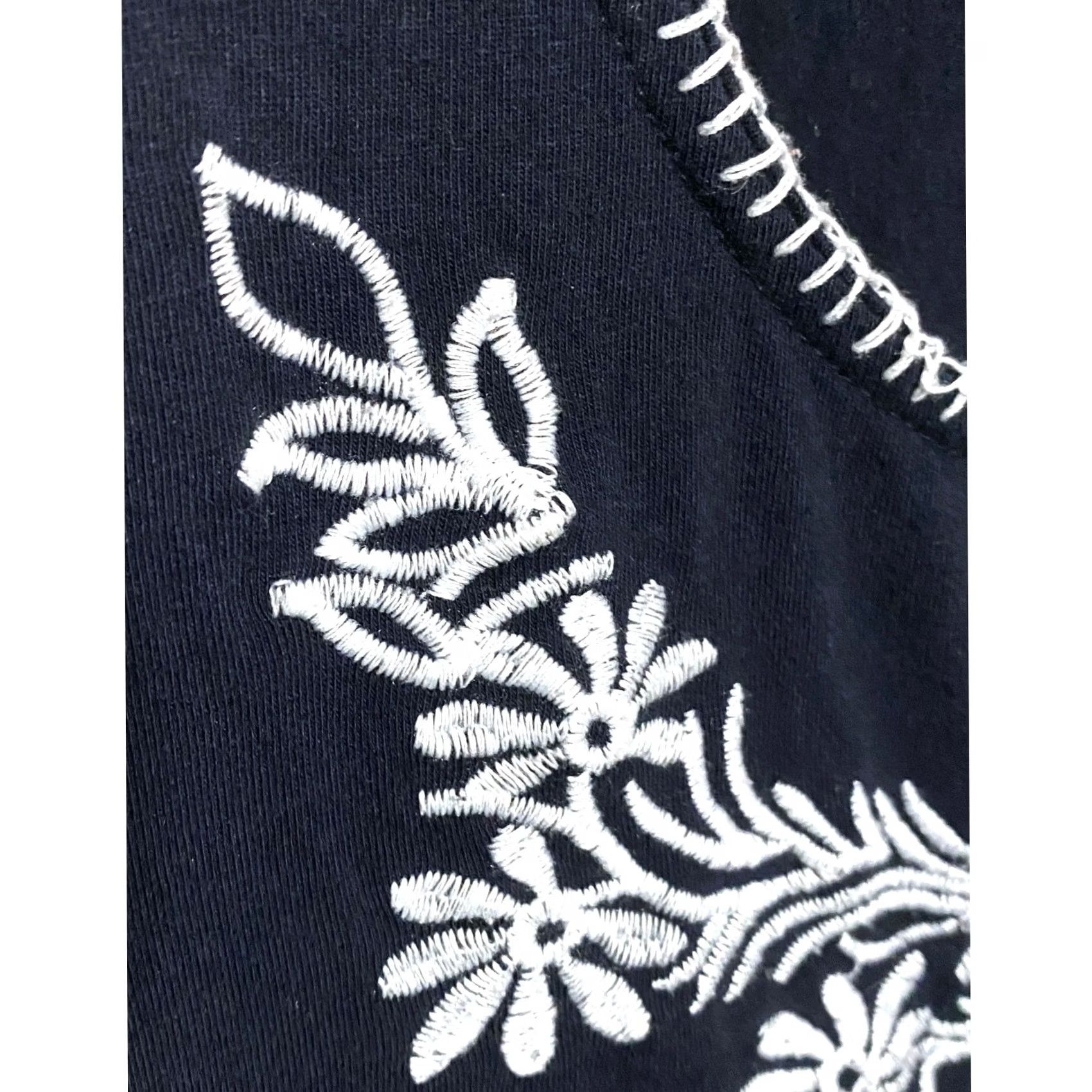 Vintage VINTAGE Chelsea & Theodore Embroidered Black Sleeveless Dress L Boho Indie Preppy Artsy Size L / US 10 / IT 46 - 3 Thumbnail