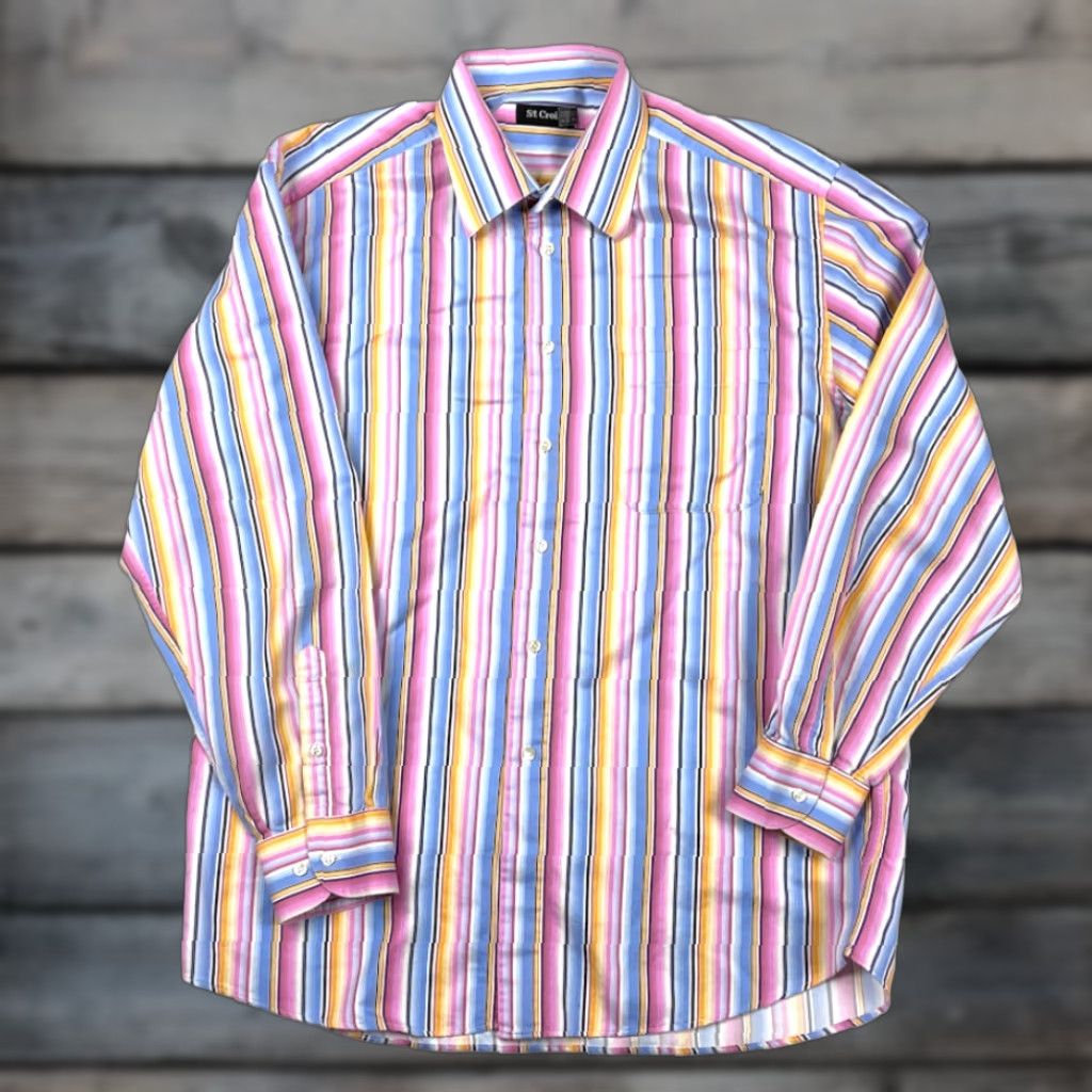 Rainbow St. Croix Multicolor Rainbow Striped Shirt Italy Made Preppy Classic Ivy XL Size US XL / EU 56 / 4 - 1 Thumbnail