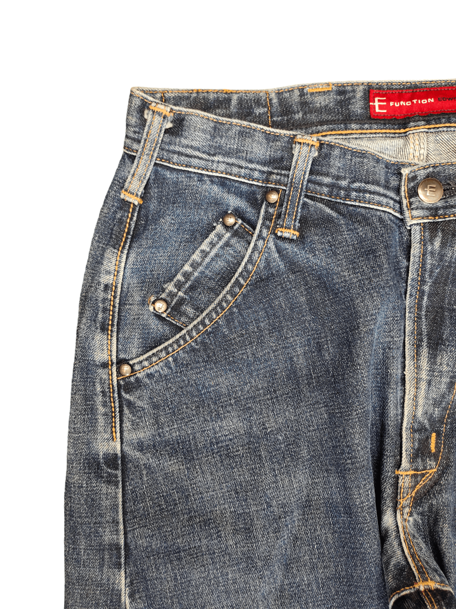 Comme des Garcons × Undercover Vintage 90s E Function Edwin Spiral Cut Denim Jeans Size US 30 / EU 46 - 11 Thumbnail