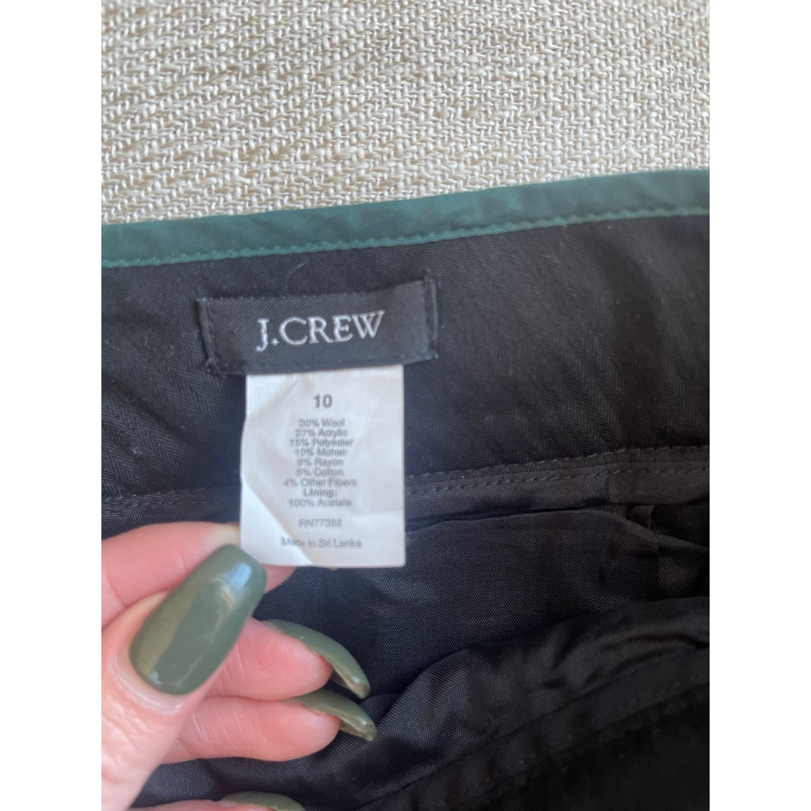 J.Crew J. Crew Tweed Evergreen Wool Mini Skirt Size 32" / US 10 / IT 46 - 4 Thumbnail