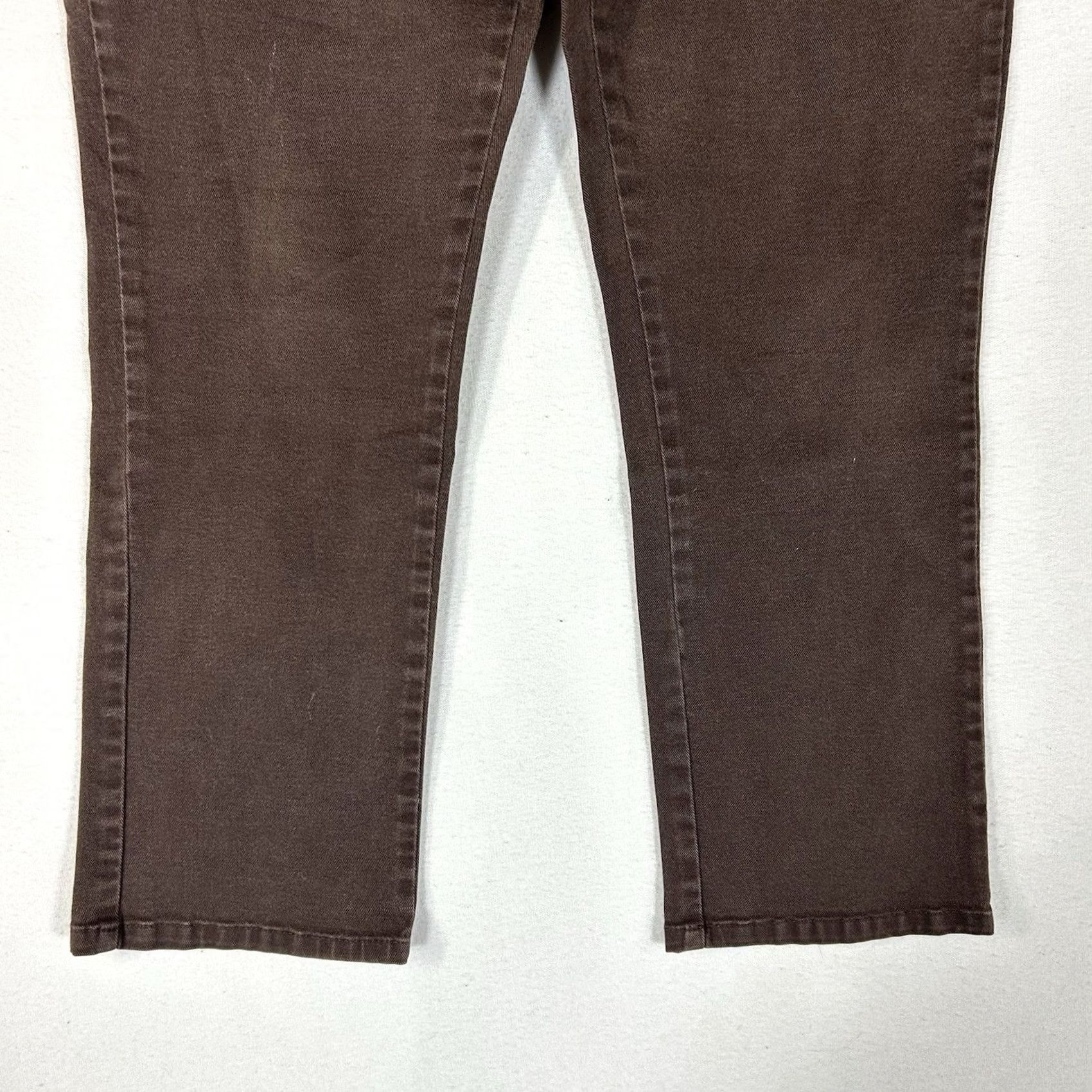 Lee Lee 1889 Relaxed Fit Chino Pants Womens 8 Petite Brown Mid Rise Casual Workwear Pants Size 30" / US 8 / IT 44 - 3 Thumbnail