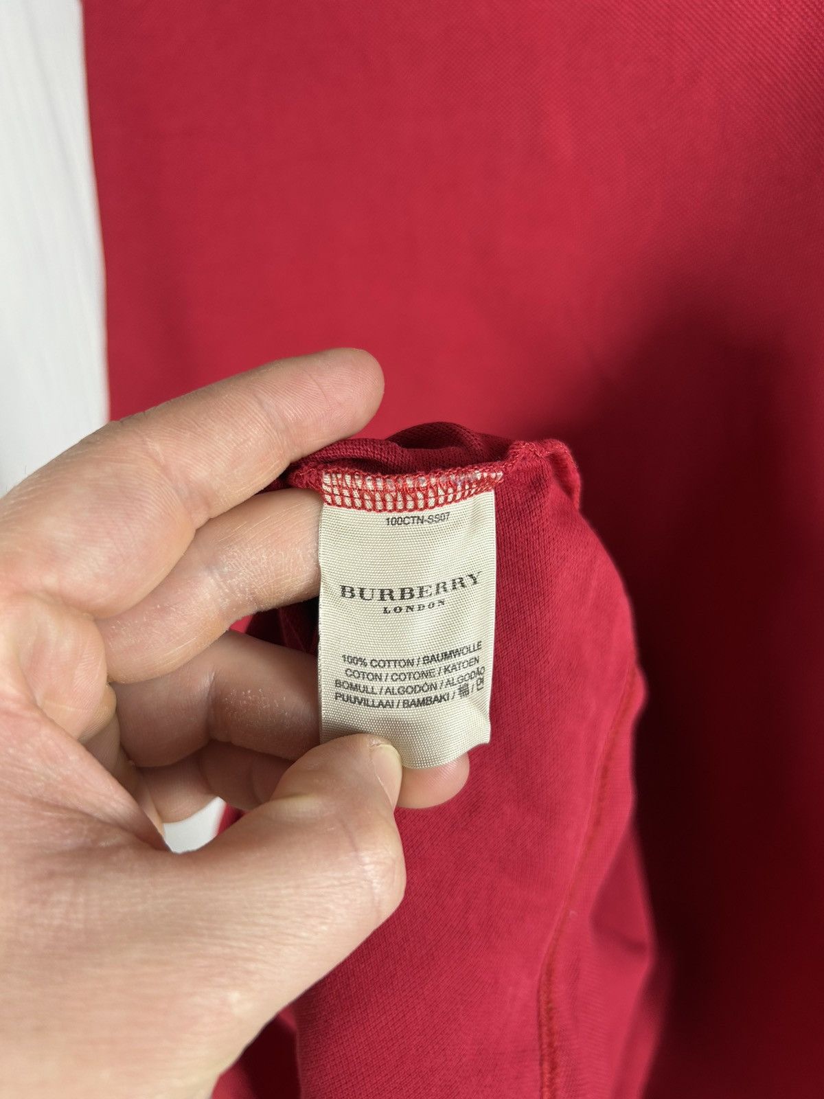 Burberry Burberry London Nova Check Red Polo Shirt Size M Size US M / EU 48-50 / 2 - 12 Thumbnail