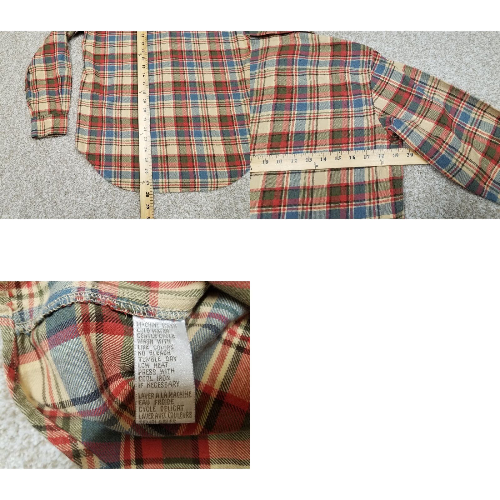 Jones New York Jones New York Top Womens Small Red Blue Plaid Cotton Long Sleeve Flannel Shirt Size XL / US 12-14 / IT 48-50 - 8 Thumbnail