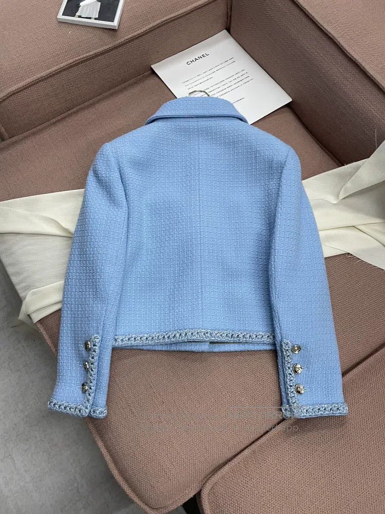 Chanel Chanel 25B blue tweed jacket Size S / US 4 / IT 40 - 3 Thumbnail