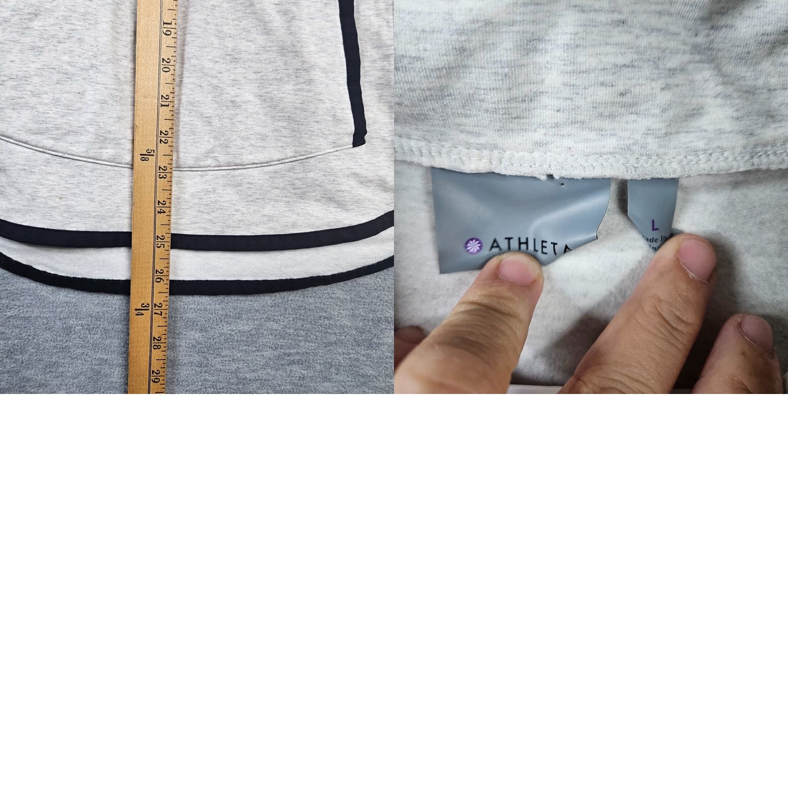Athleta ATHLETA Hoodie Sweatshirt Pullover Women's L Light Grey Raglan Sleeve Logo Activewear All Seasons Seasonal Fall Winter Spring Summer Size L / US 10 / IT 46 - 8 Thumbnail
