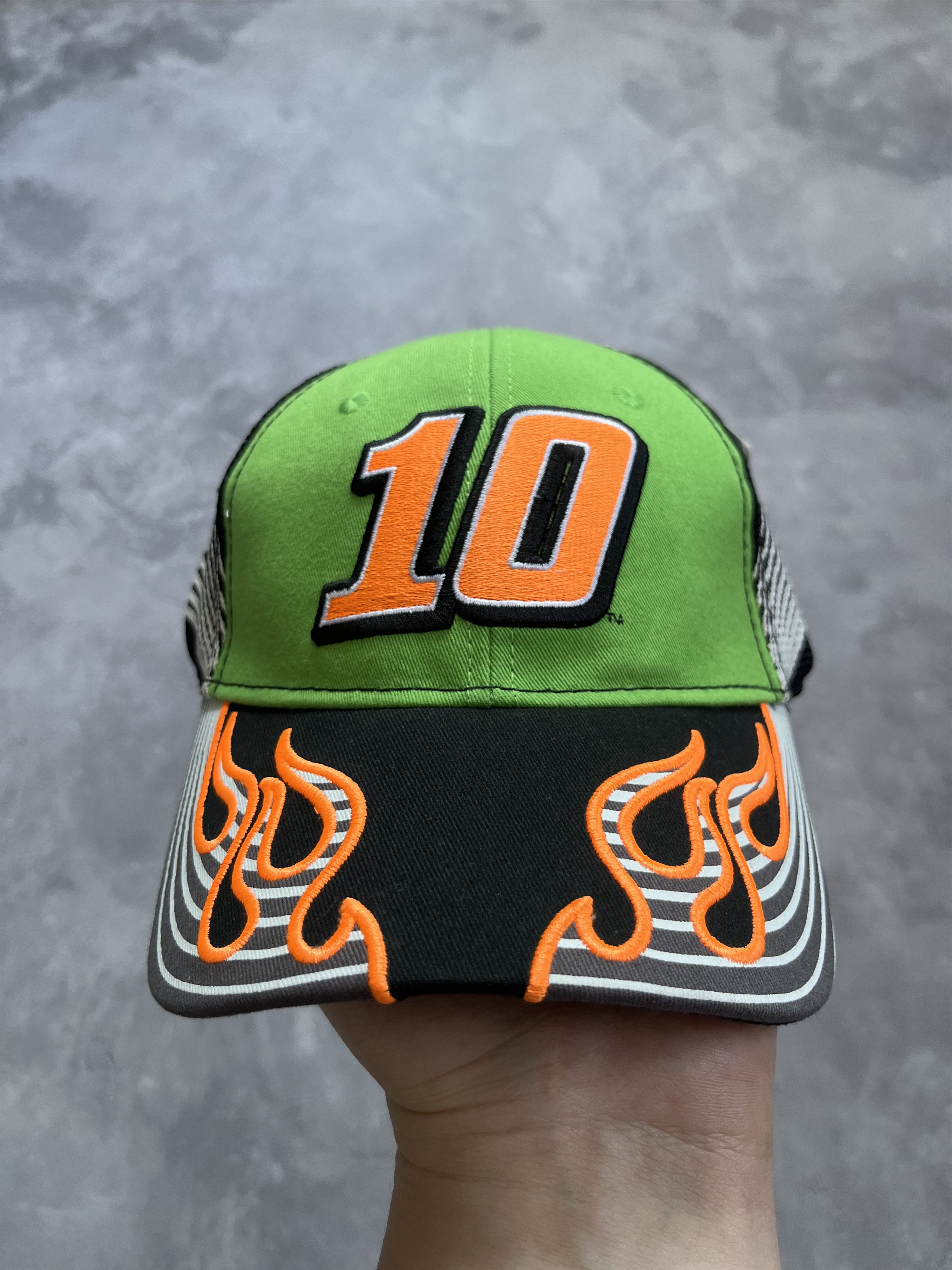 NASCAR NASCAR Hat #10 Flame Team Racing Snap Back Cap Trucker Hat Size ONE SIZE - 1 Thumbnail