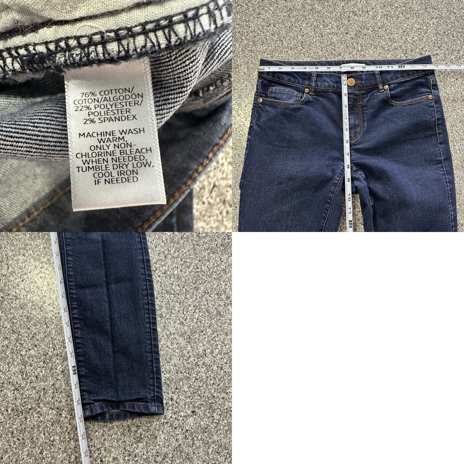 Loft LOFT Ann Taylor Jeans Womens 4 27x27 Mid Rise Modern Skinny Denim Blue Dark Wash 5-Pocket Stretch Slim Regular Size 27" / US 4 / IT 40 - 8 Thumbnail