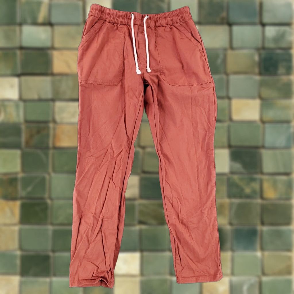 Vintage Pact Joggers Pants Elastic Waist Drawstring Red Orange Mens L (29-32) Size US 33 - 1 Thumbnail